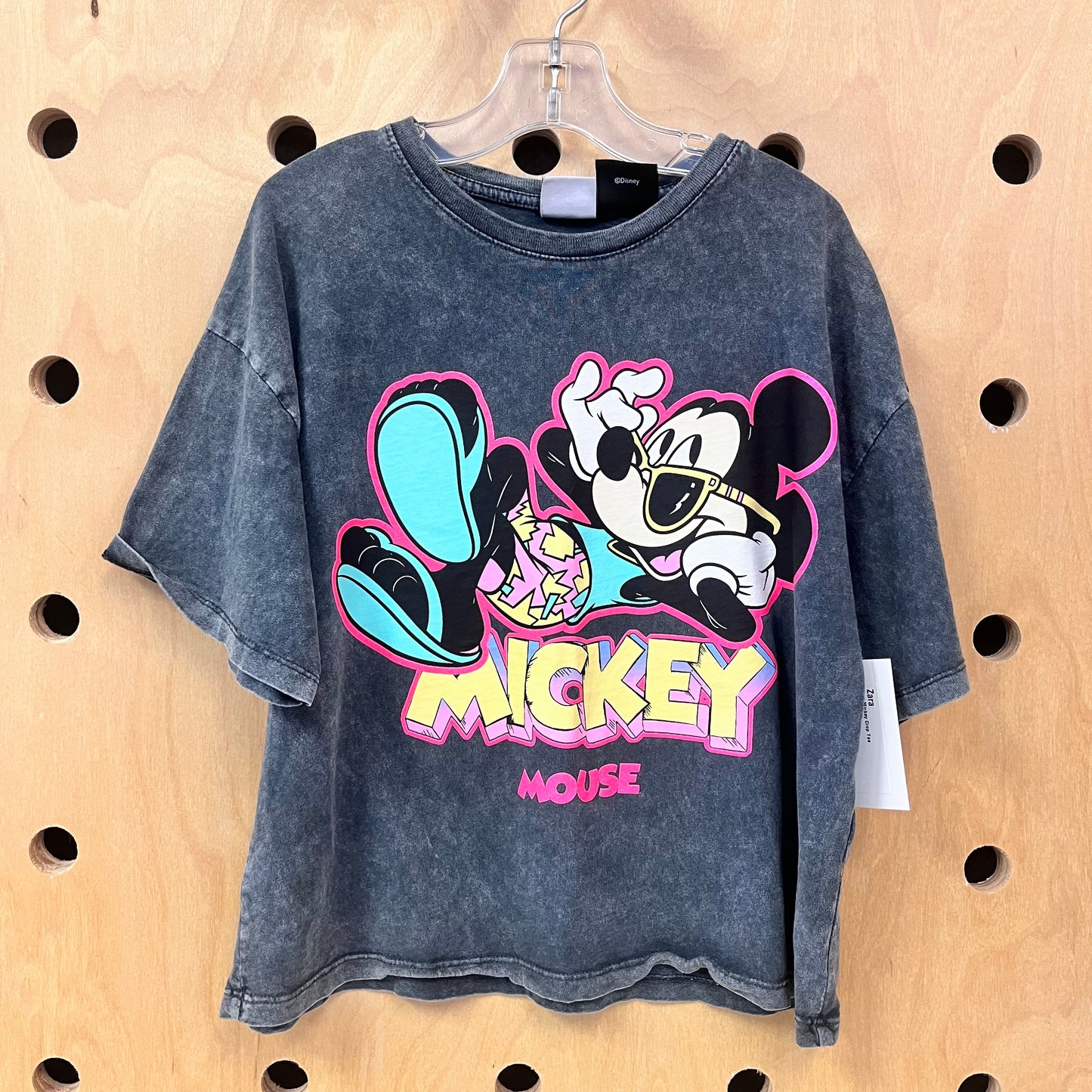Grey Mickey Crop Tee