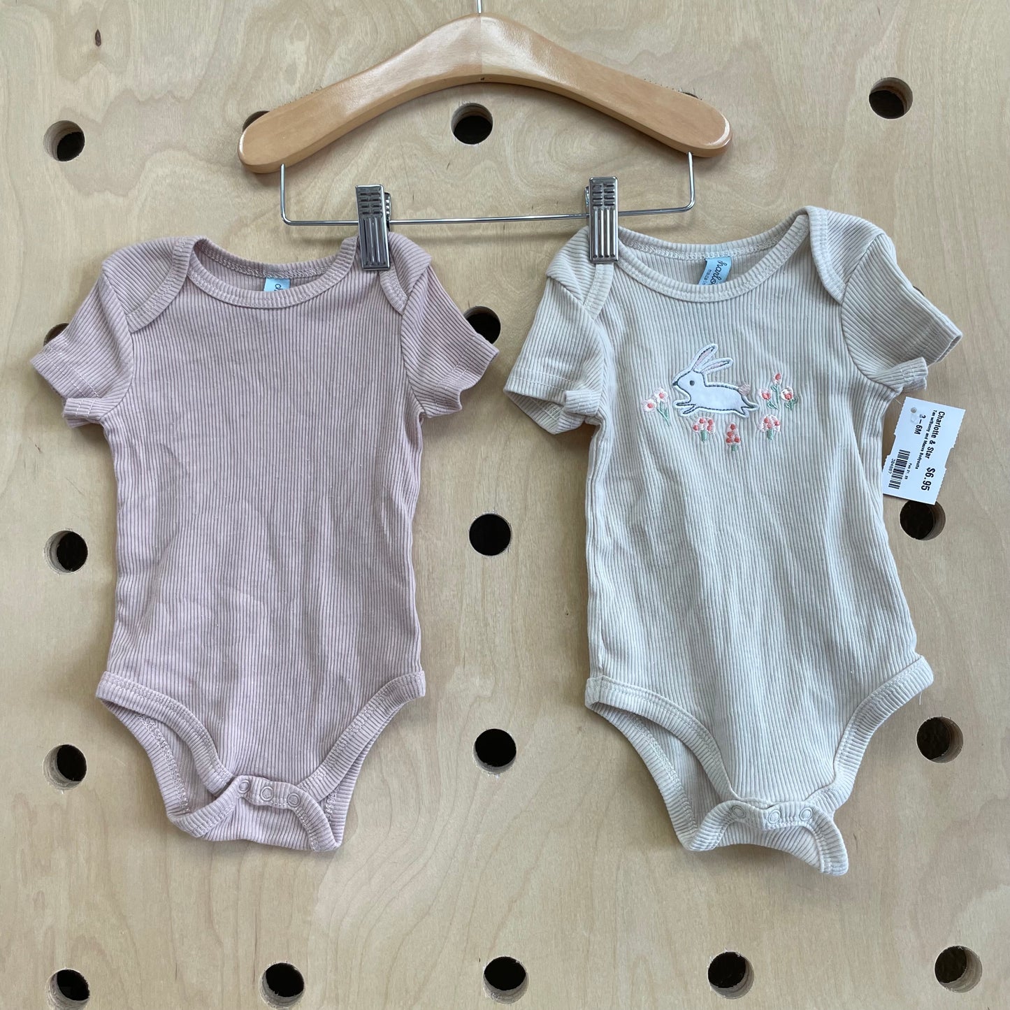 Tan + Mauve Ribbed Bunny Bodysuits