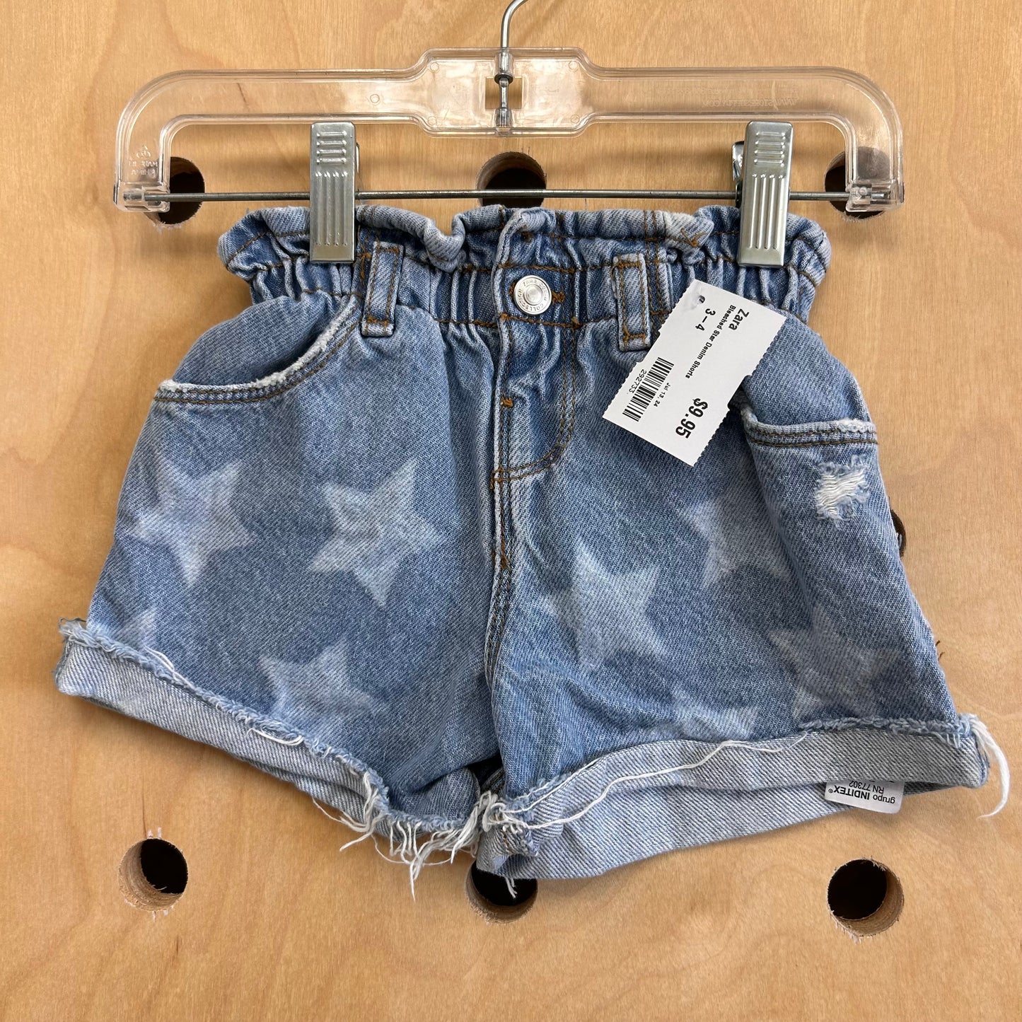 Bleached Star Denim Shorts