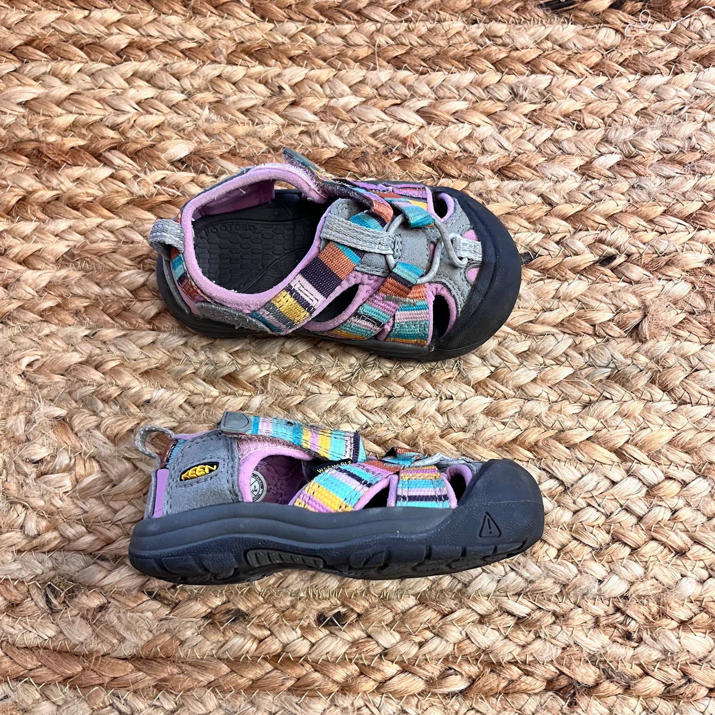Pink & Rainbow Stripe Newport H2 Water Shoes