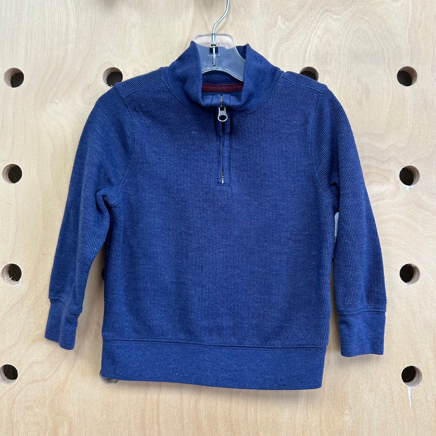 Blue Knit 1/4-Zip Pullover