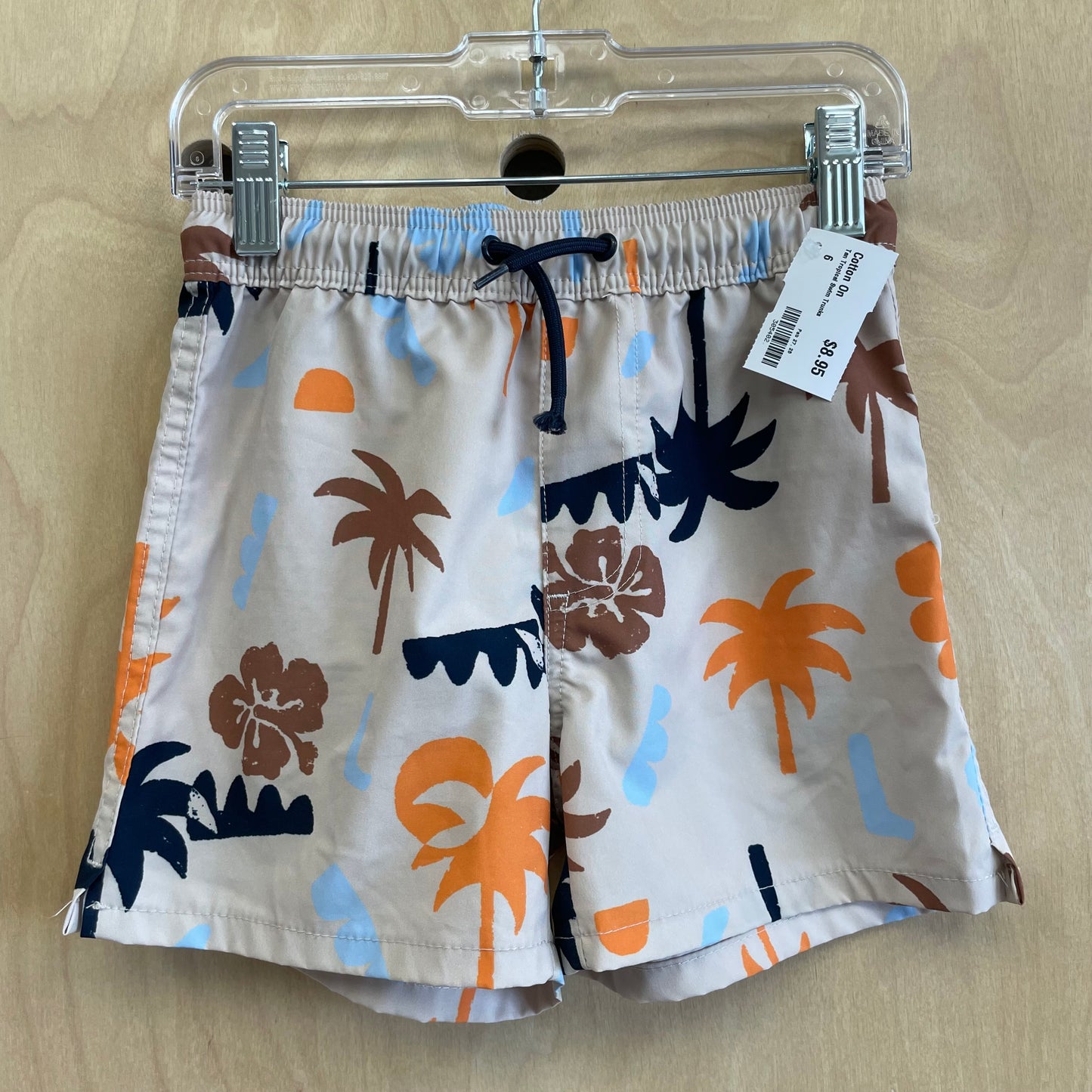 Tan Tropical Swim Trunks