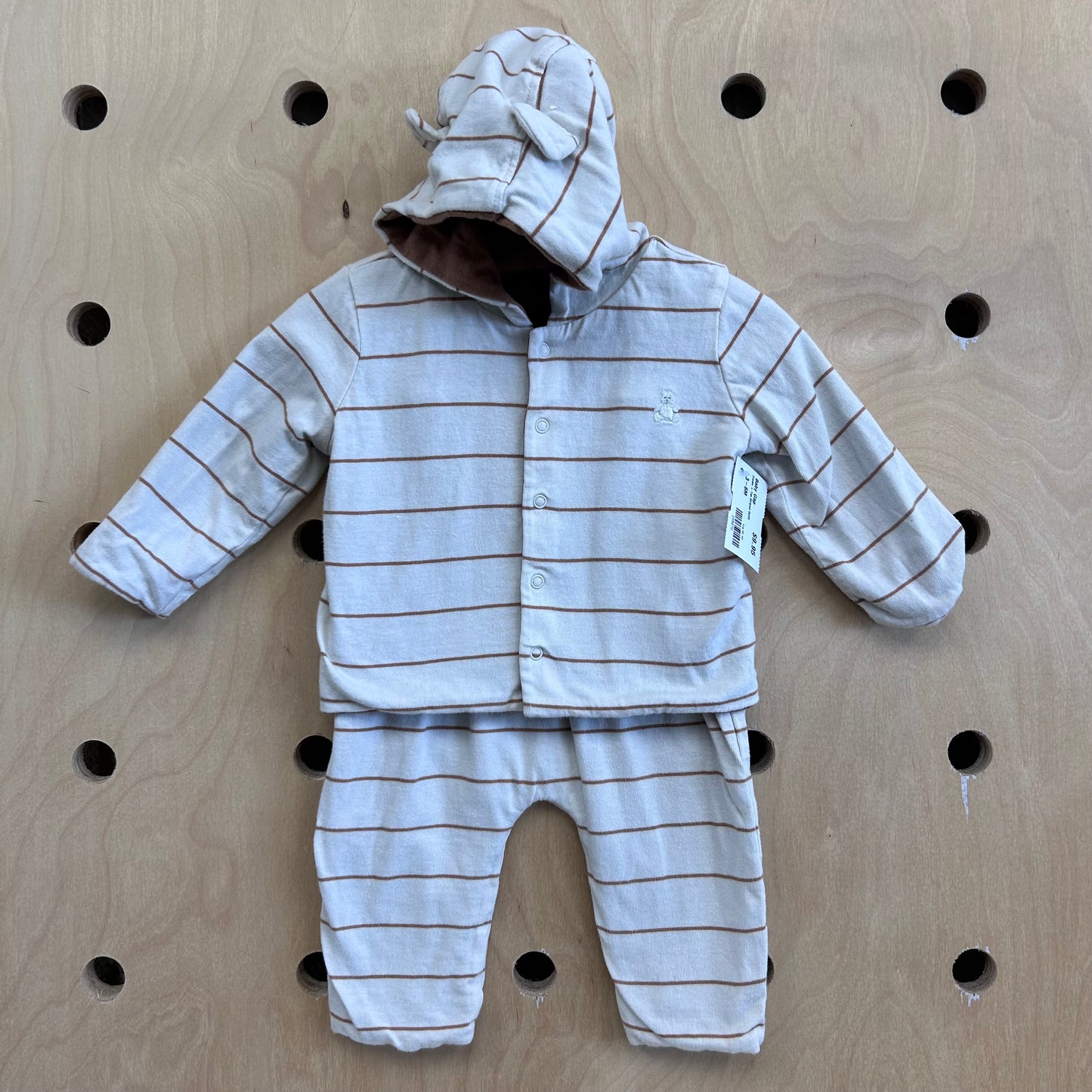 Cream + Tan Striped Outfit