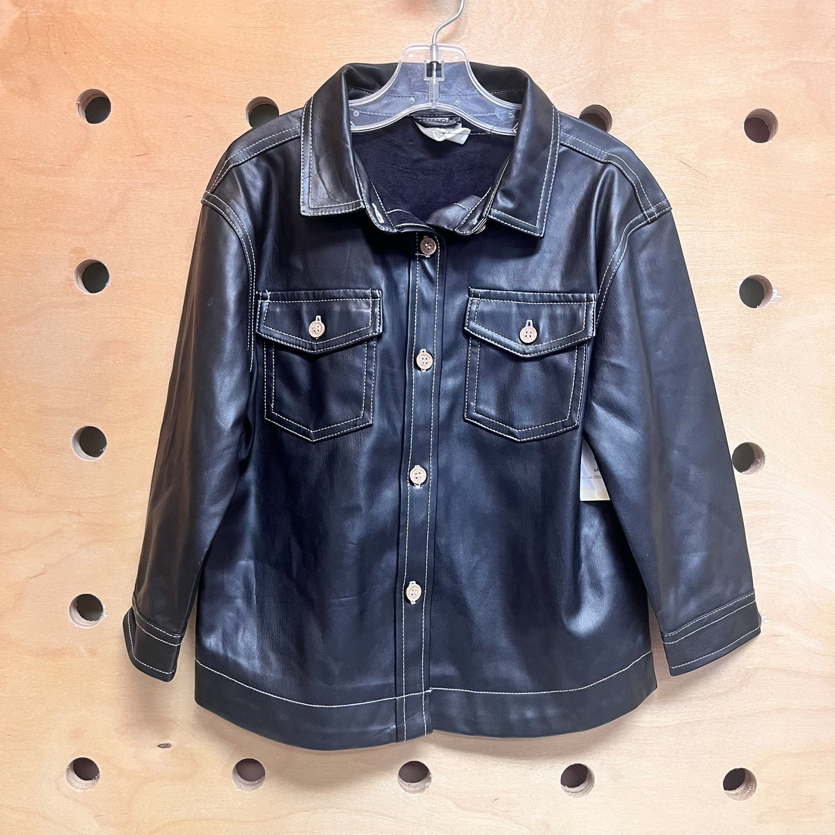 Black Vegan Leather Shacket NEW!