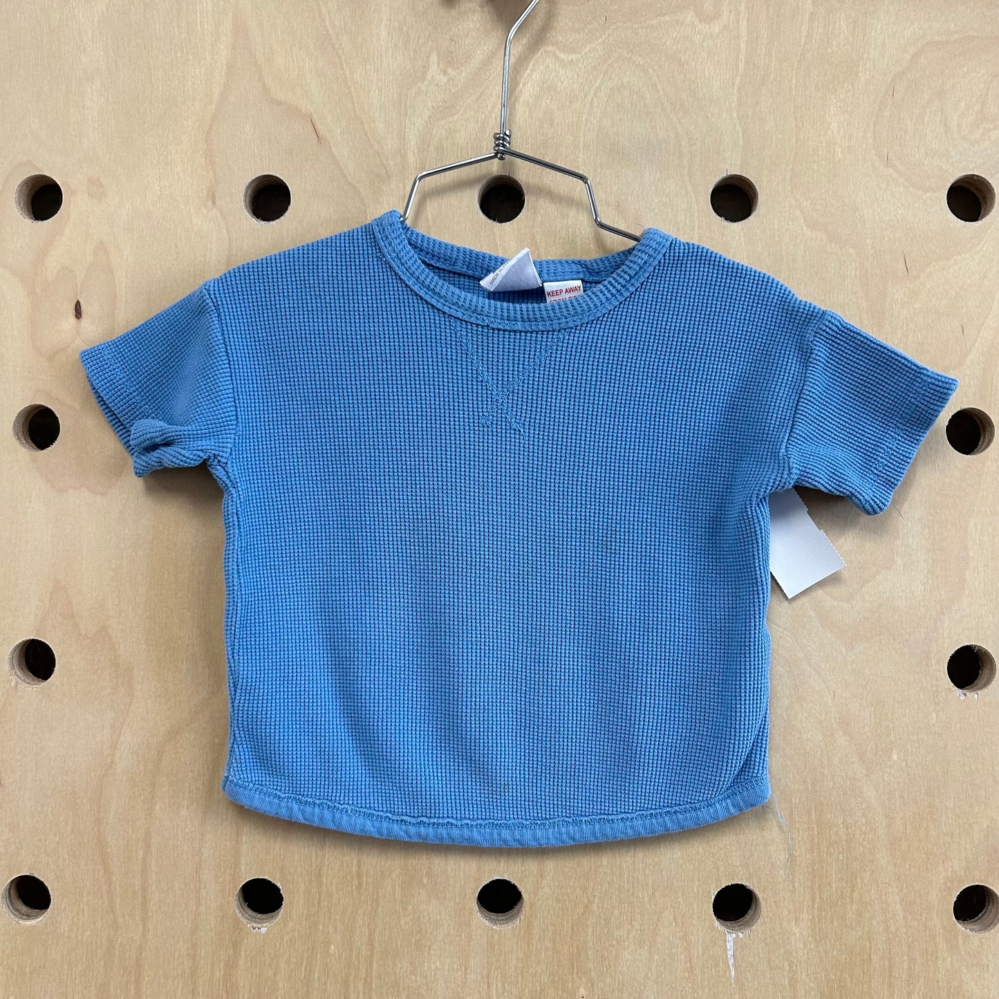 Blue Waffle Knit Top