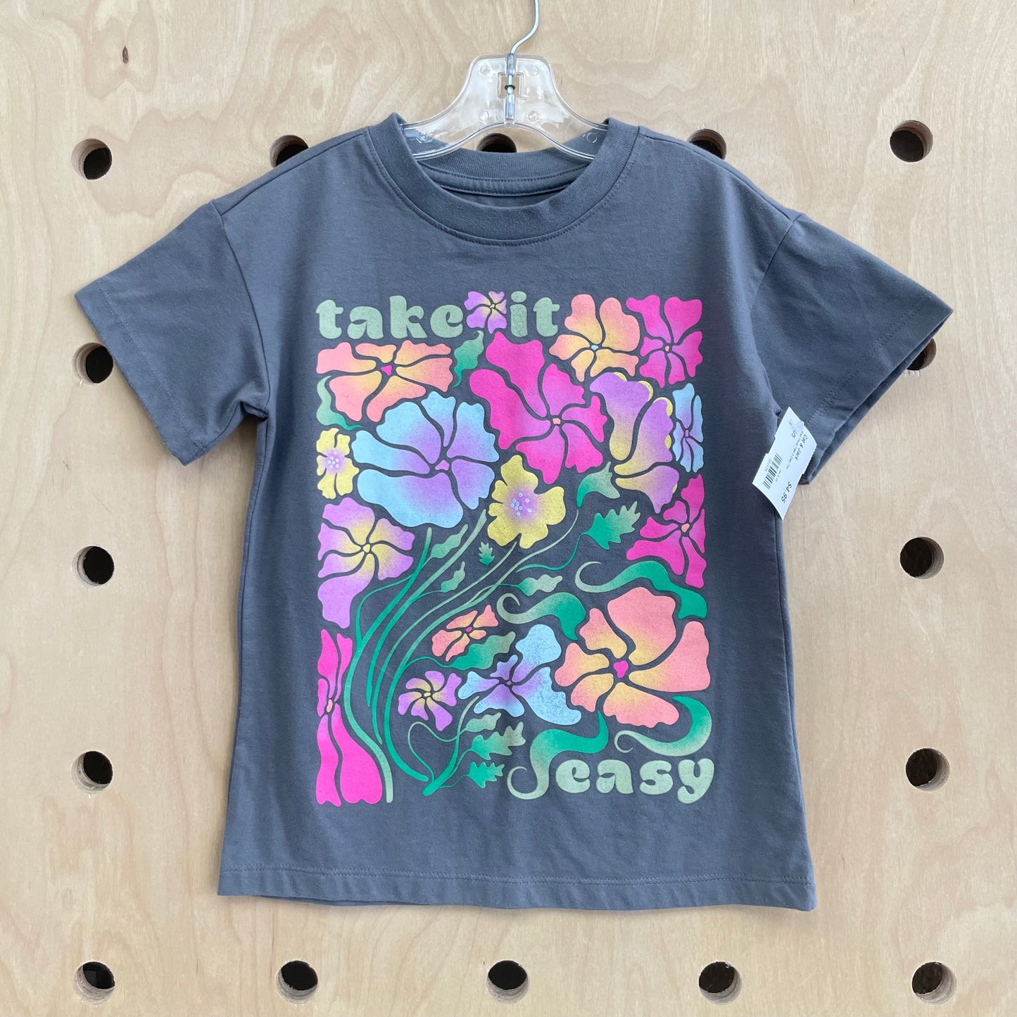 Grey Floral Take It Easy Tee