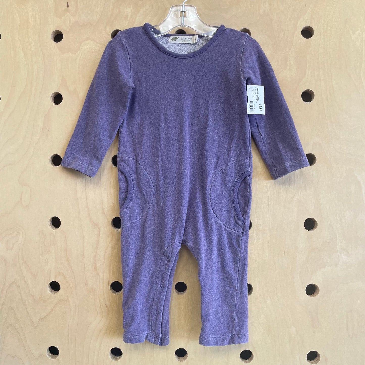 Organic Purple Fleece Romper