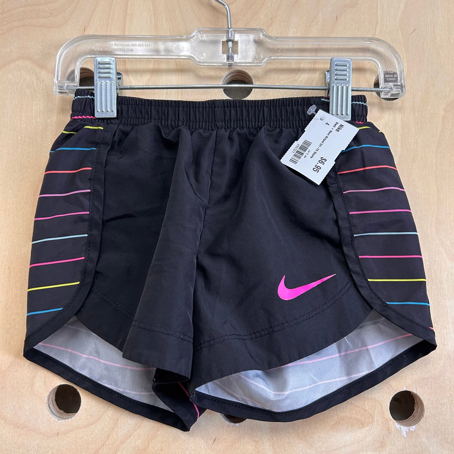 Black + Neon Striped Dri-Fit Shorts