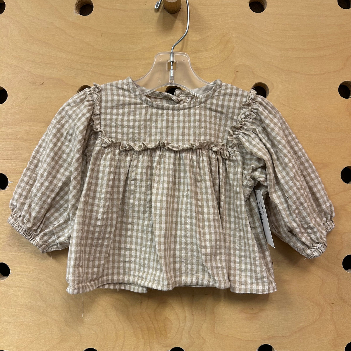 Tan Gingham Top