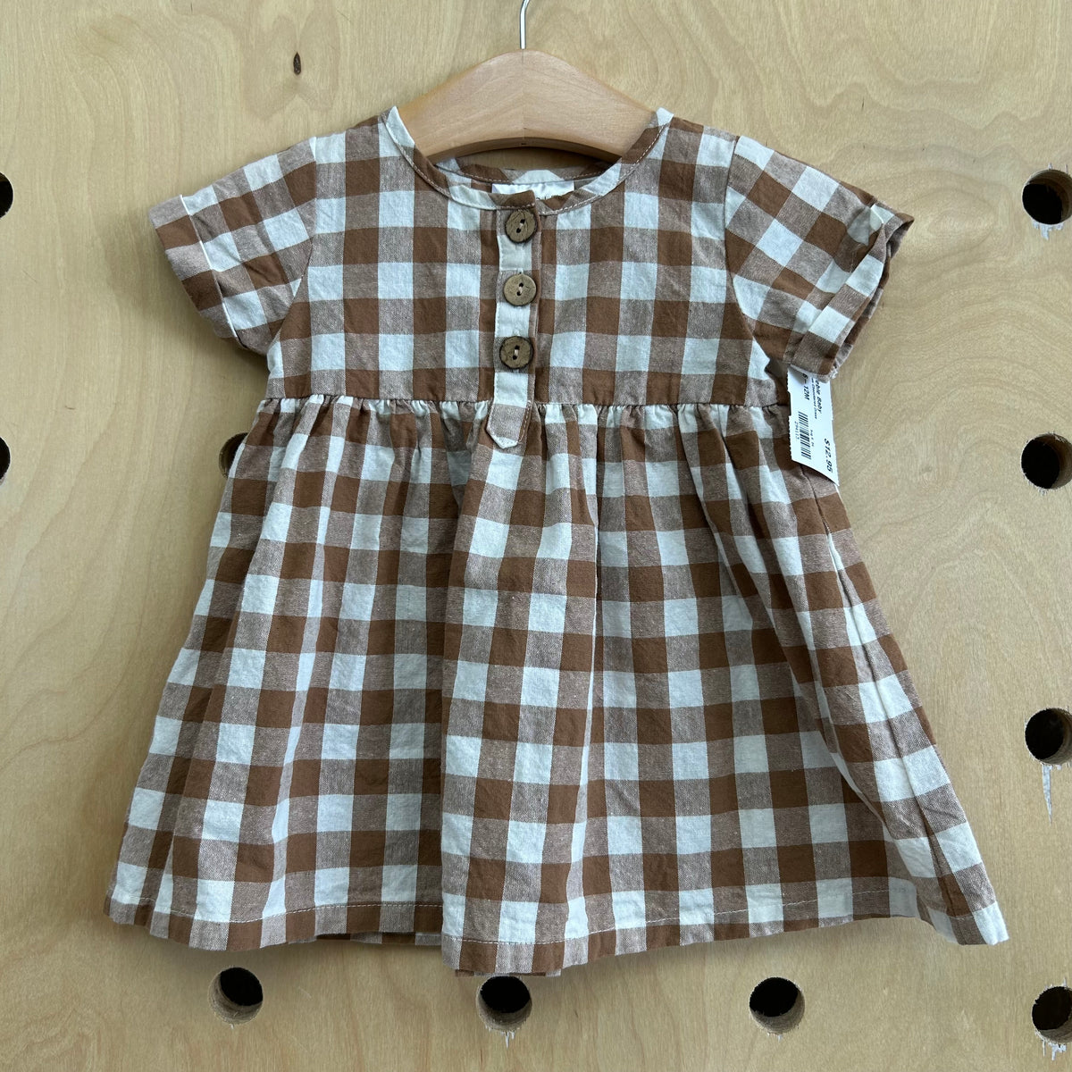 Brown Checkered Dress