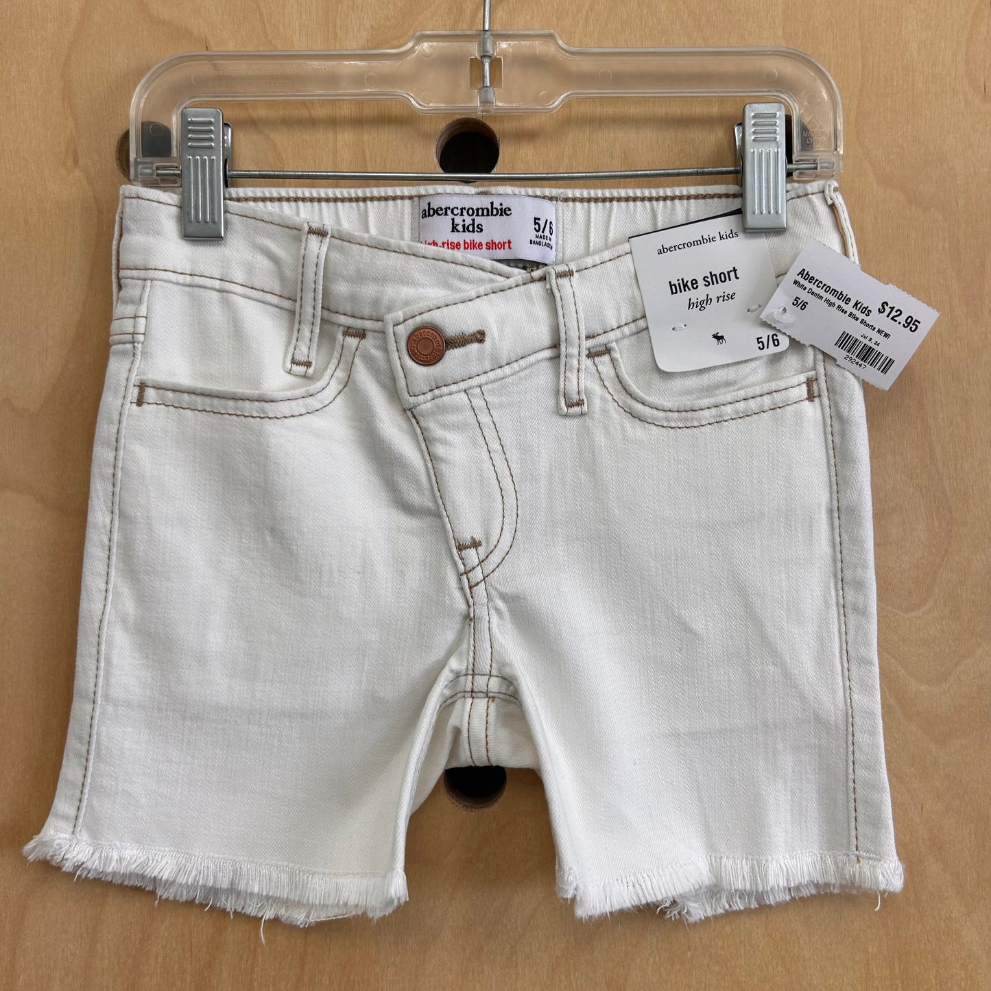 White Denim High Rise Bike Shorts NEW!
