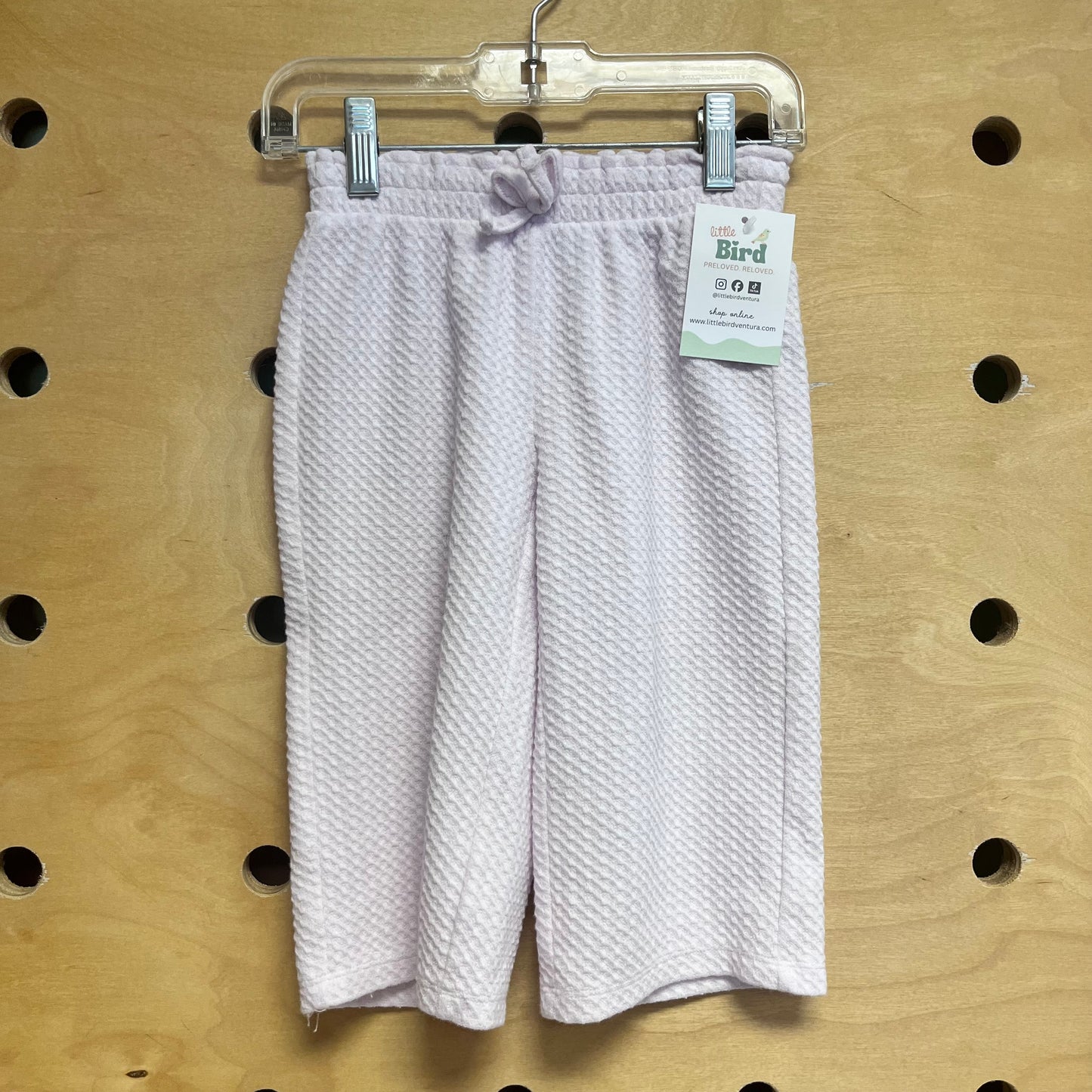 Pink Textured Pull On Pants