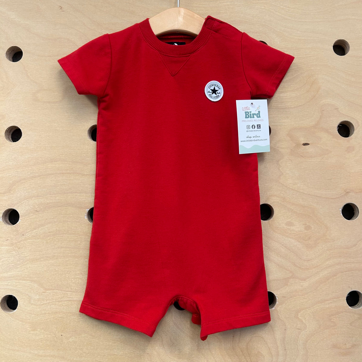 Red Logo Patch Romper