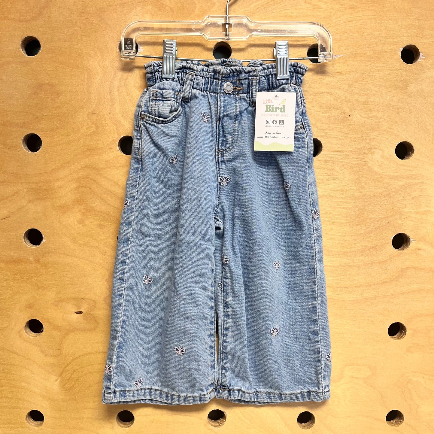 Denim Butterfly Embroidered Denim