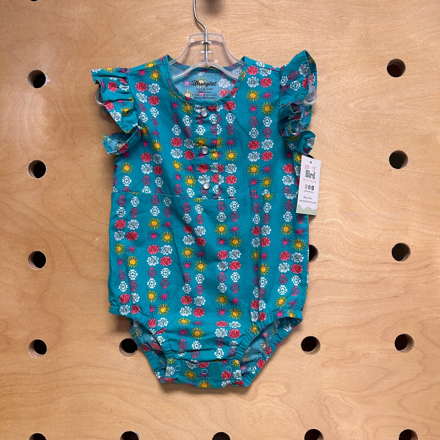 Aqua Suns/Flowers Romper