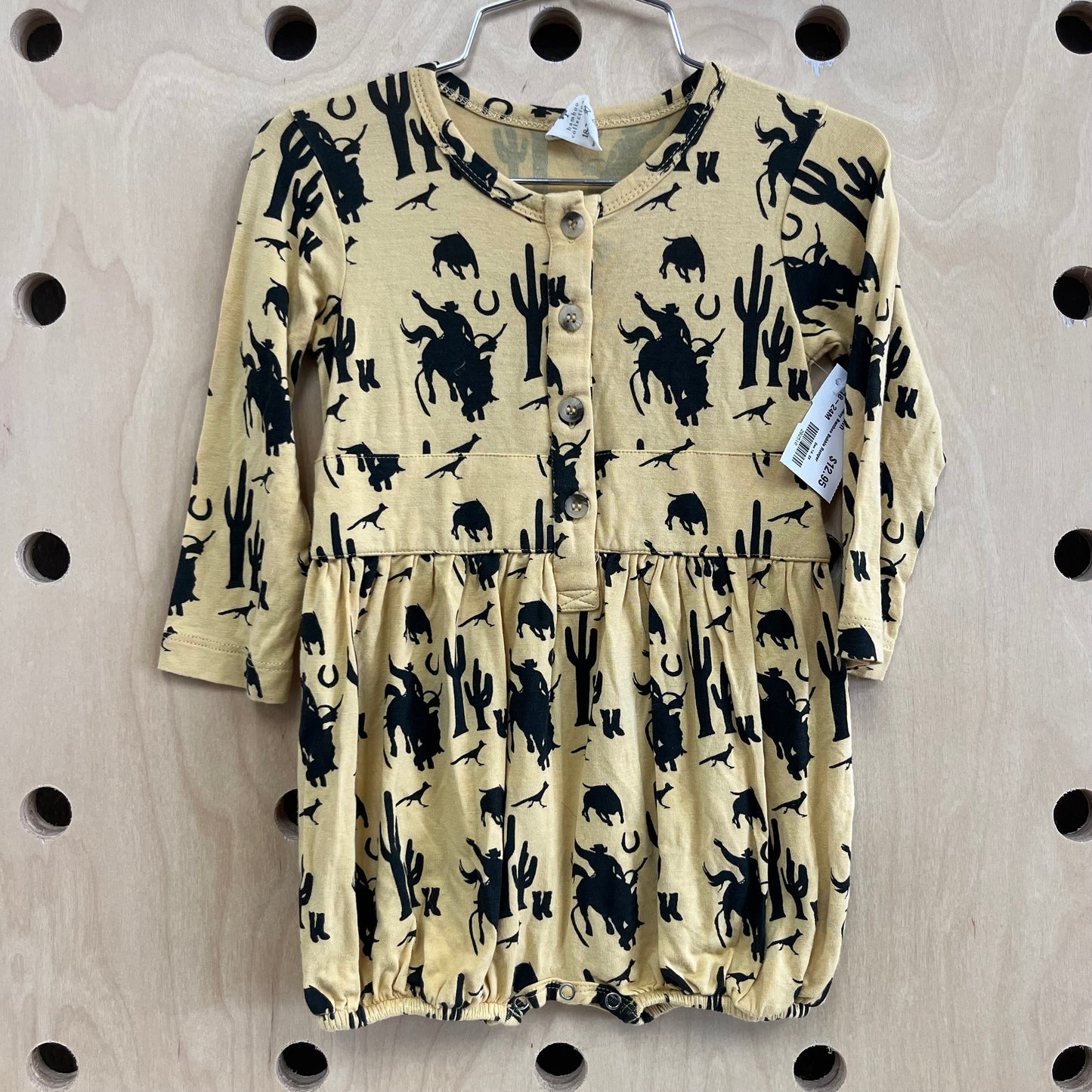 Yellow Cowboy Bamboo Bubble Romper