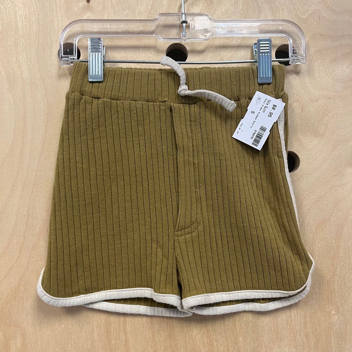 Moss Green Ribbed Shorts