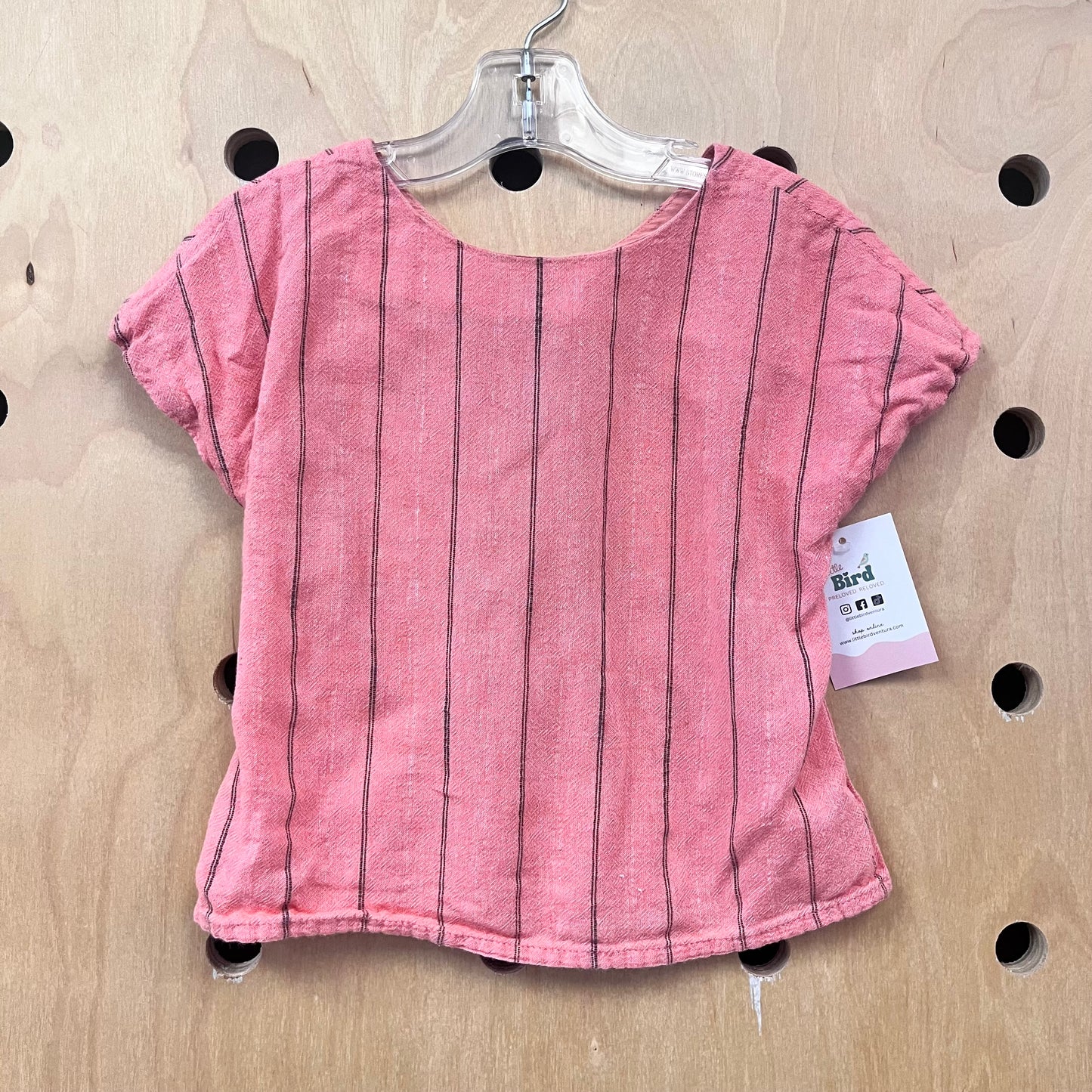 Coral Striped Top