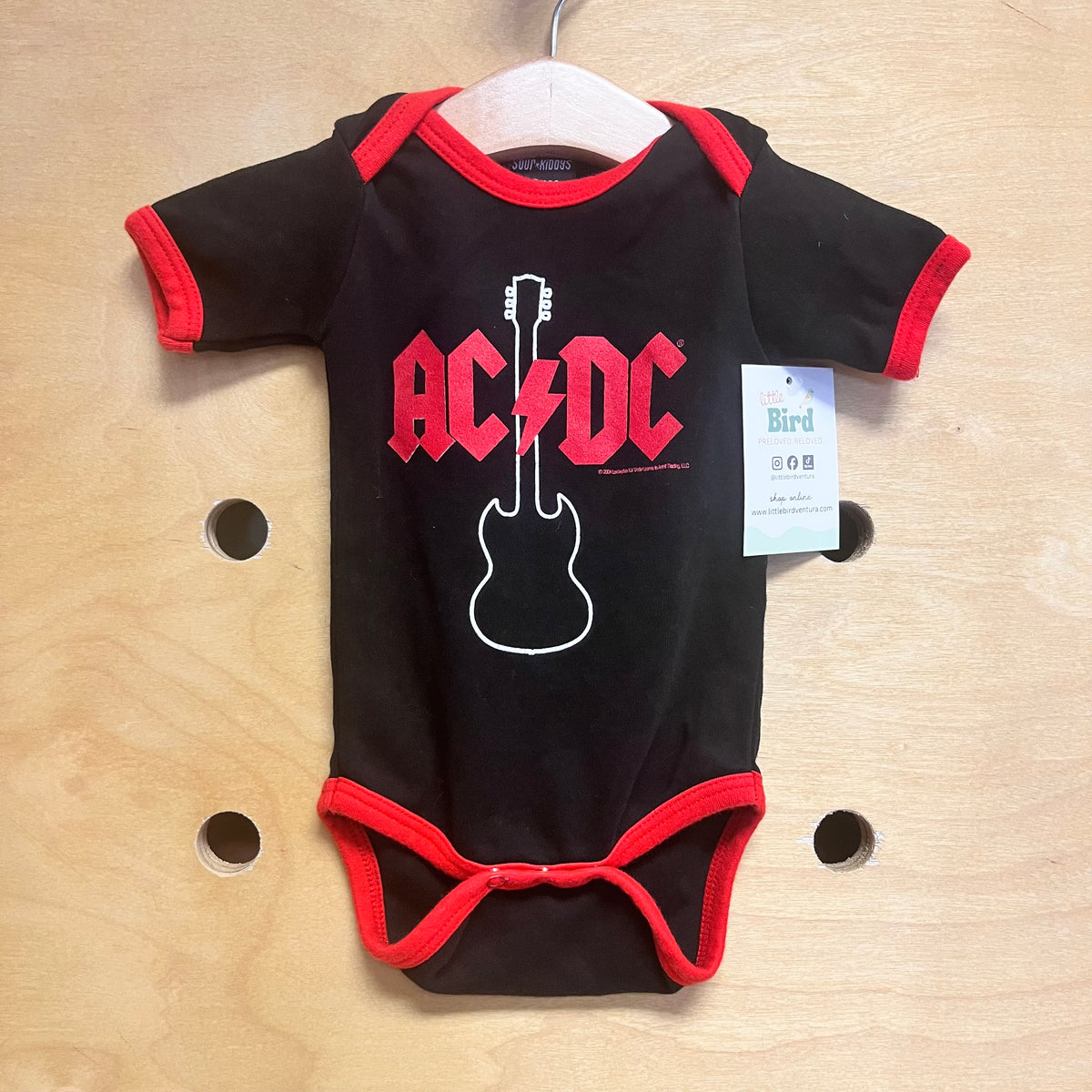 Black AC/DC Bodysuit