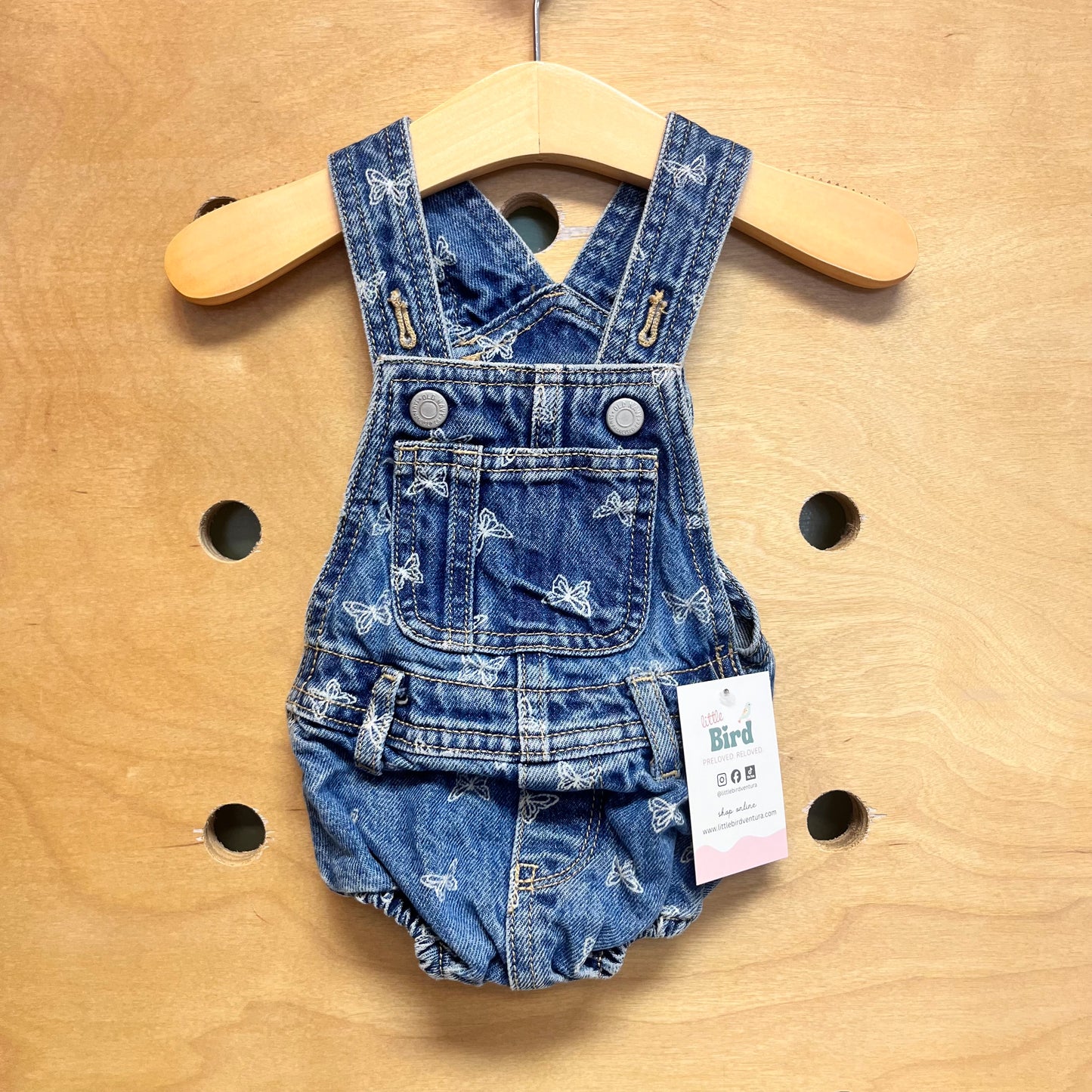 Butterflies Denim Bubble Romper