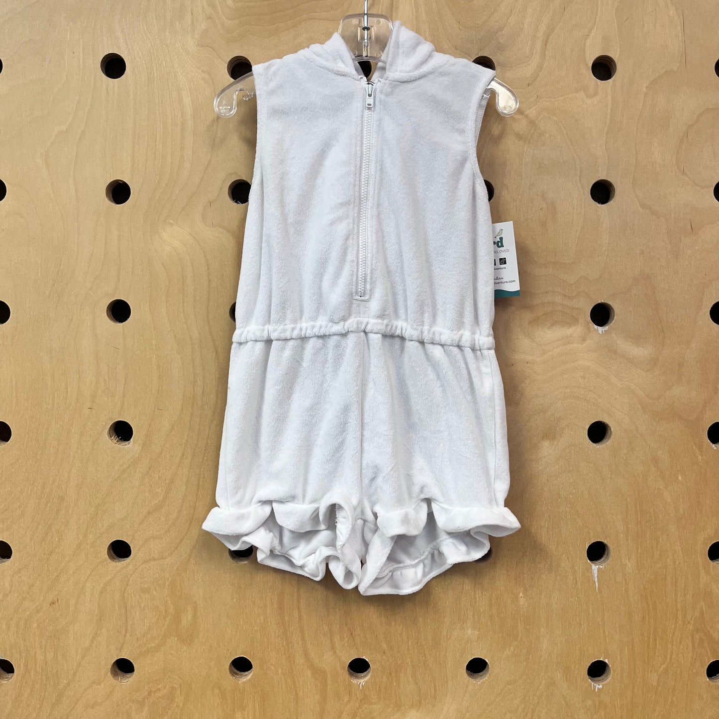 White Terry Hoodie Swim Cover
