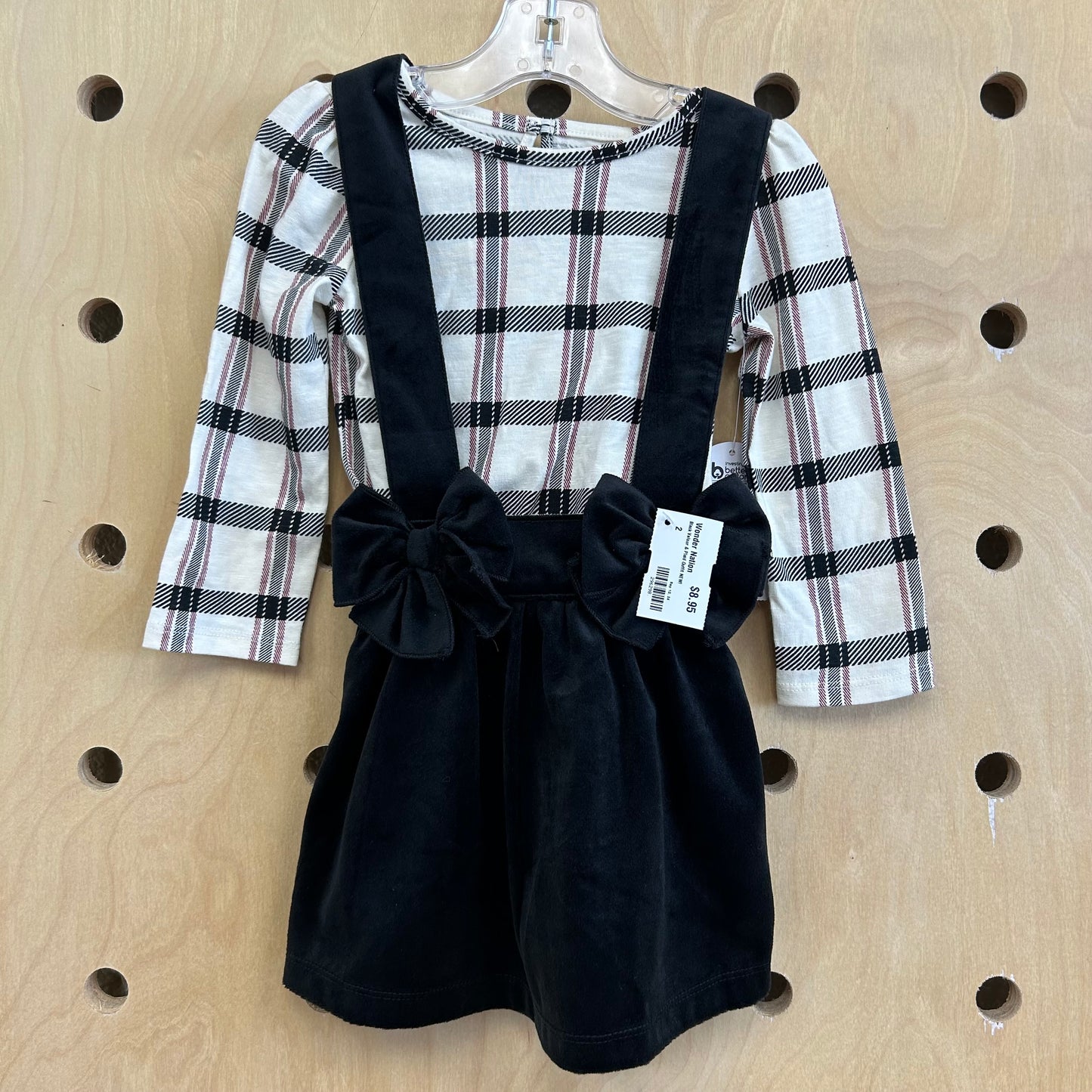 Black Velour & Plaid Outfit NEW!