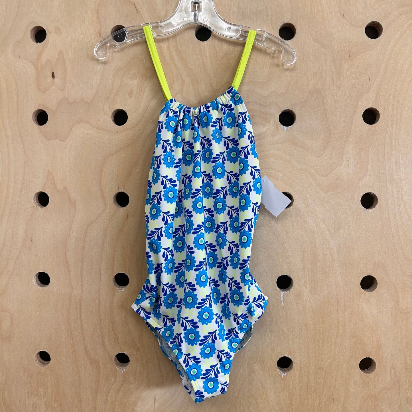 Blue + Yellow Floral Swimsuit