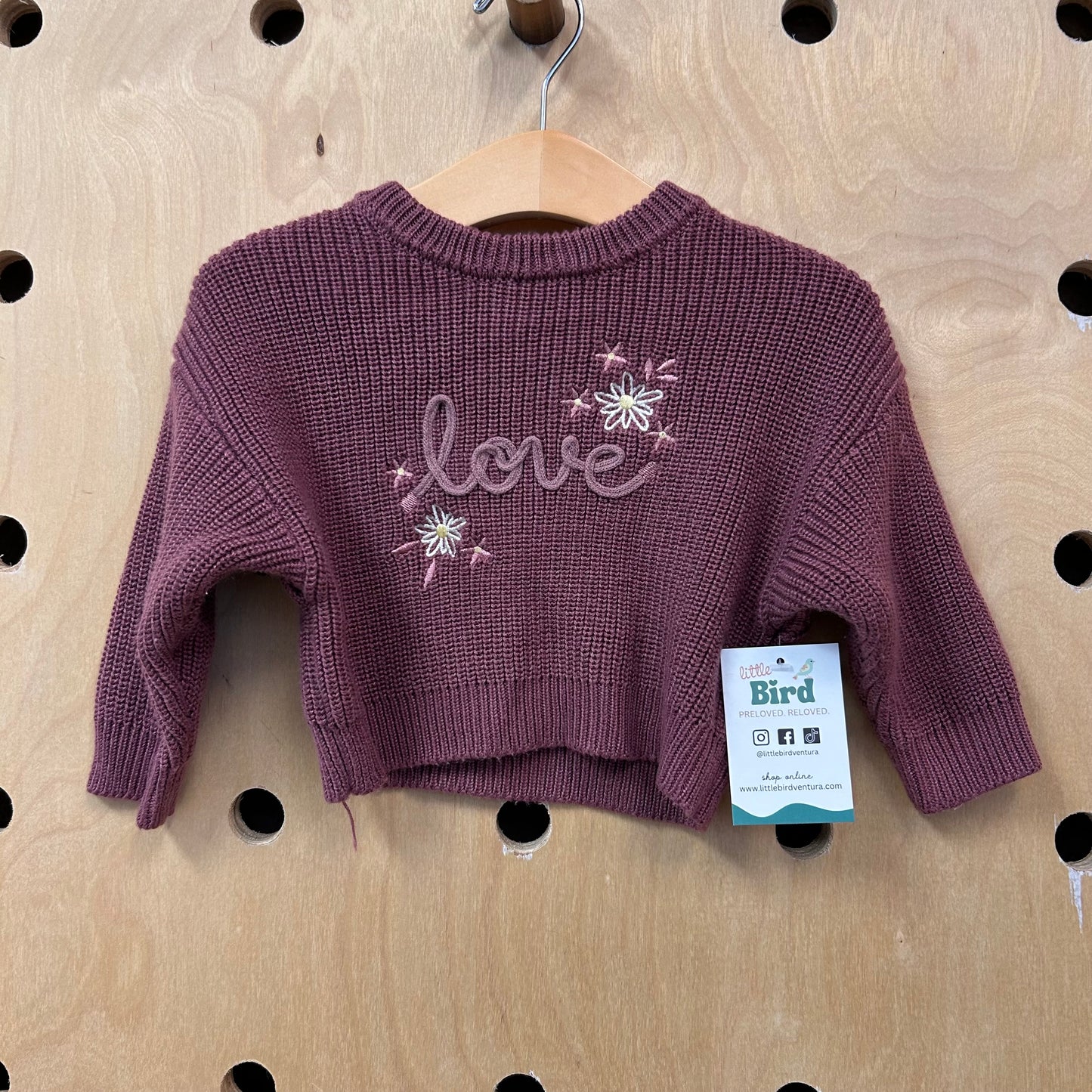 Burgundy Love Sweater