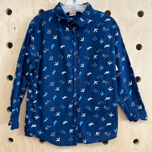 Blue Airplanes Button Up Shirt