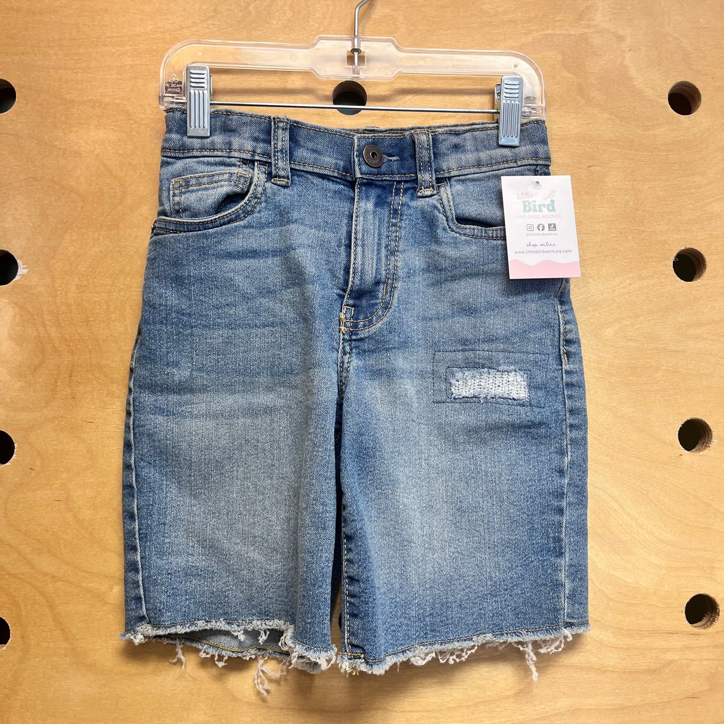 Raw Hem Distressed Denim Shorts