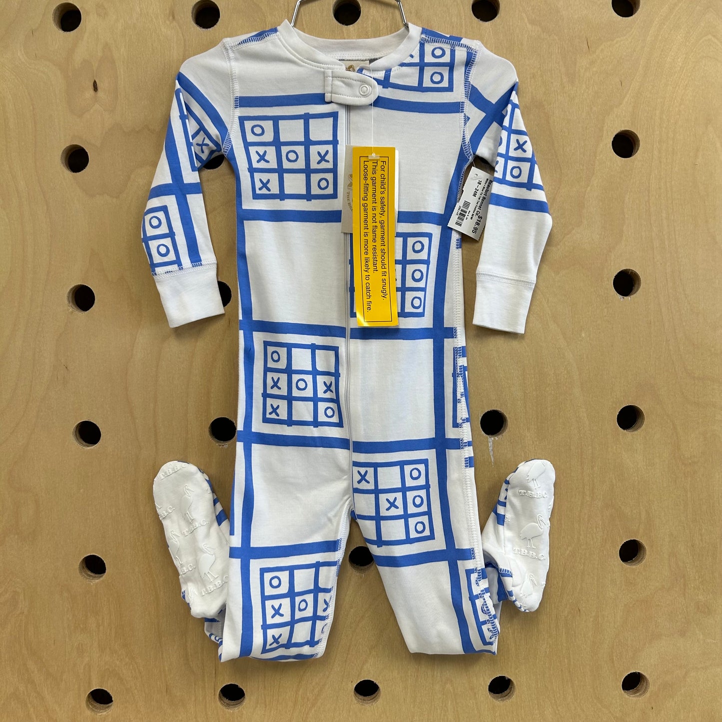 White+Blue Tic Tac Toe Footies NEW!