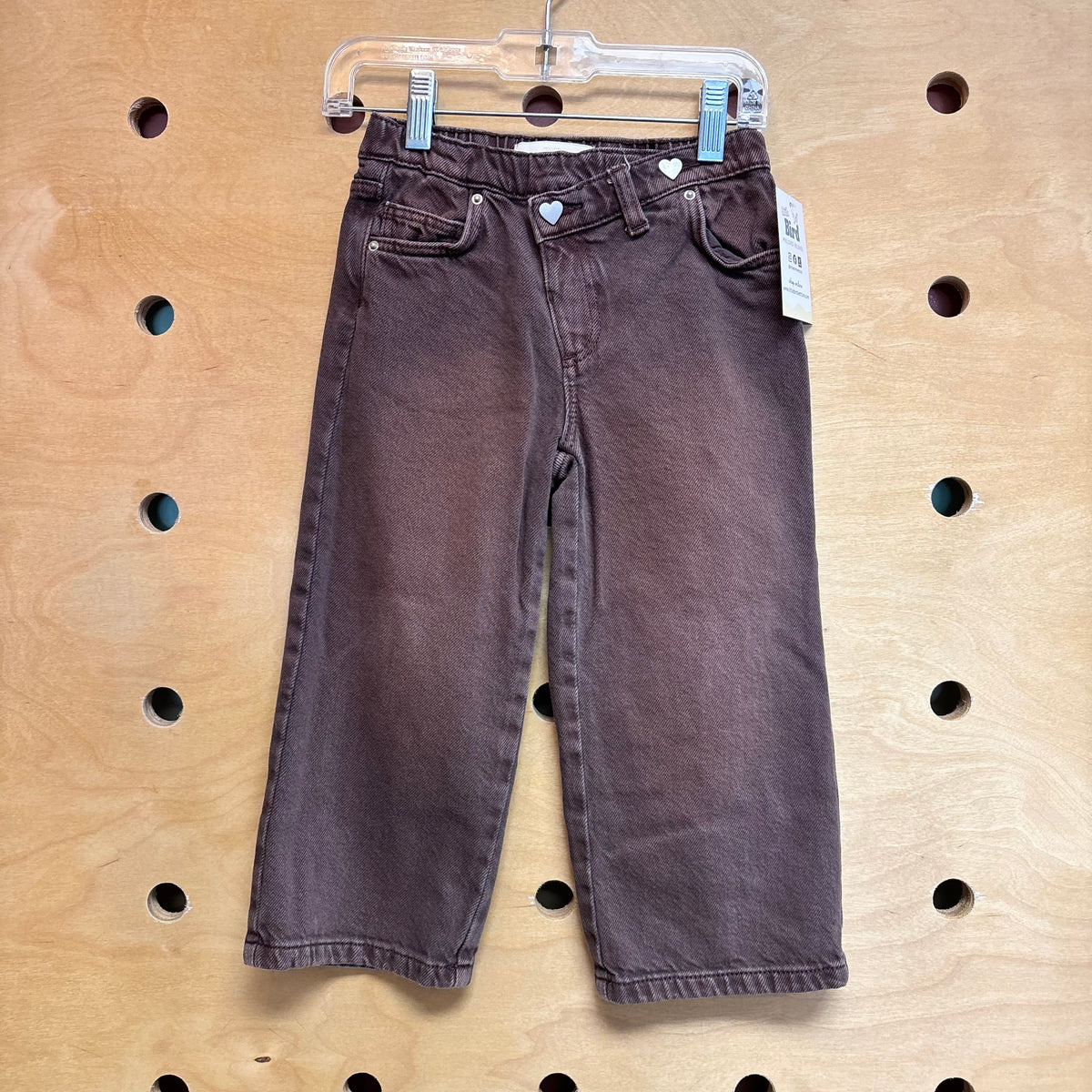 Brown Heart Snap Denim