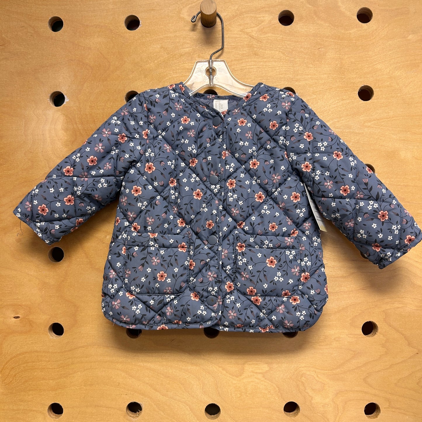 Blue Floral Quilted Jacket