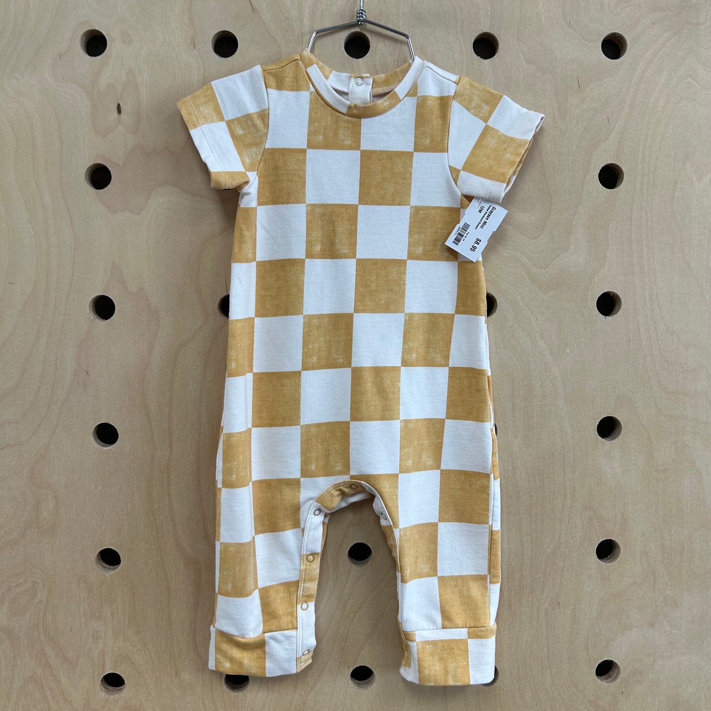 Yellow Checkered Romper