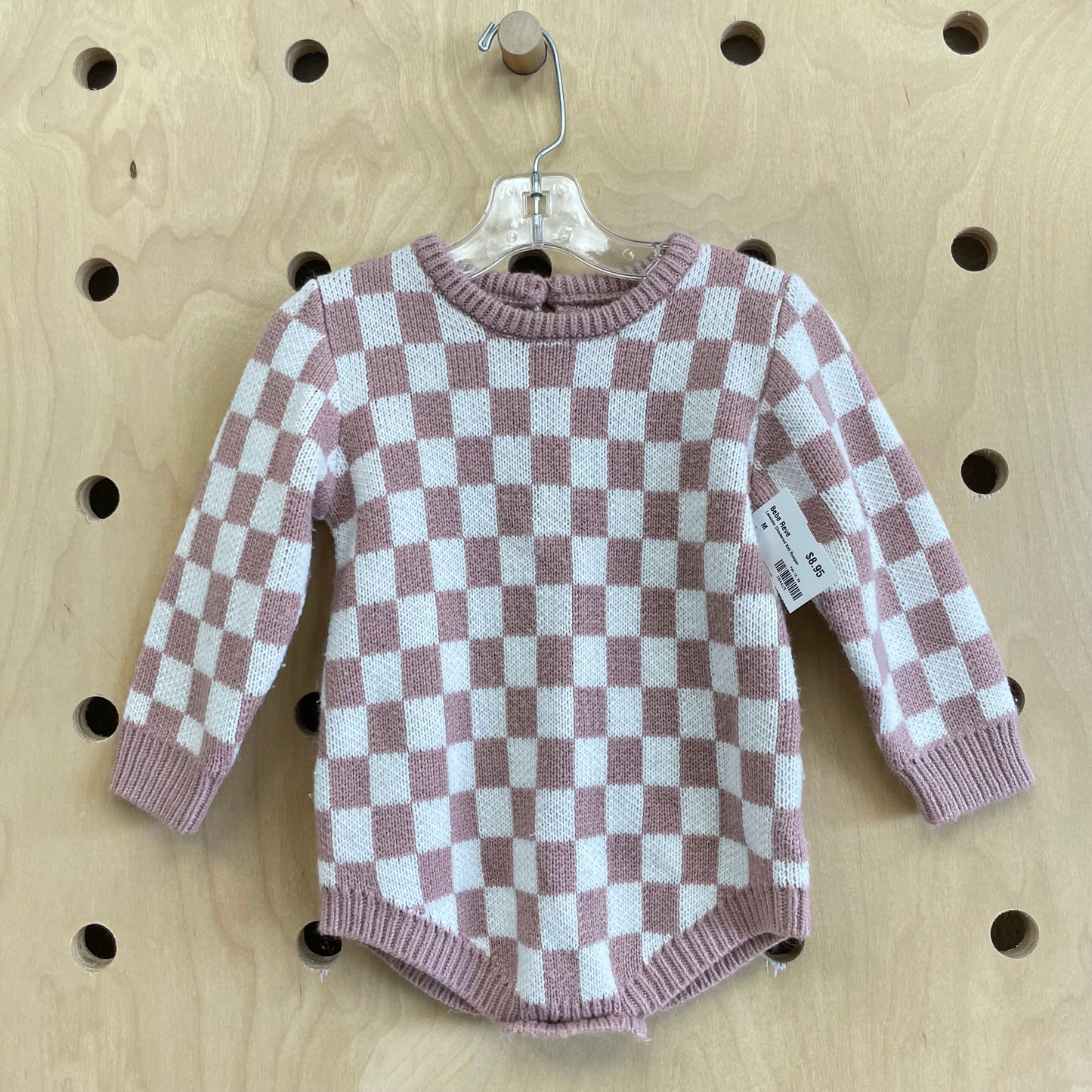 Lavender Checkered Knit Romper