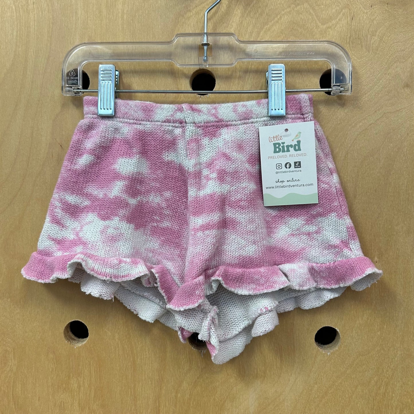 Pink Tie Dye Knit Shorts