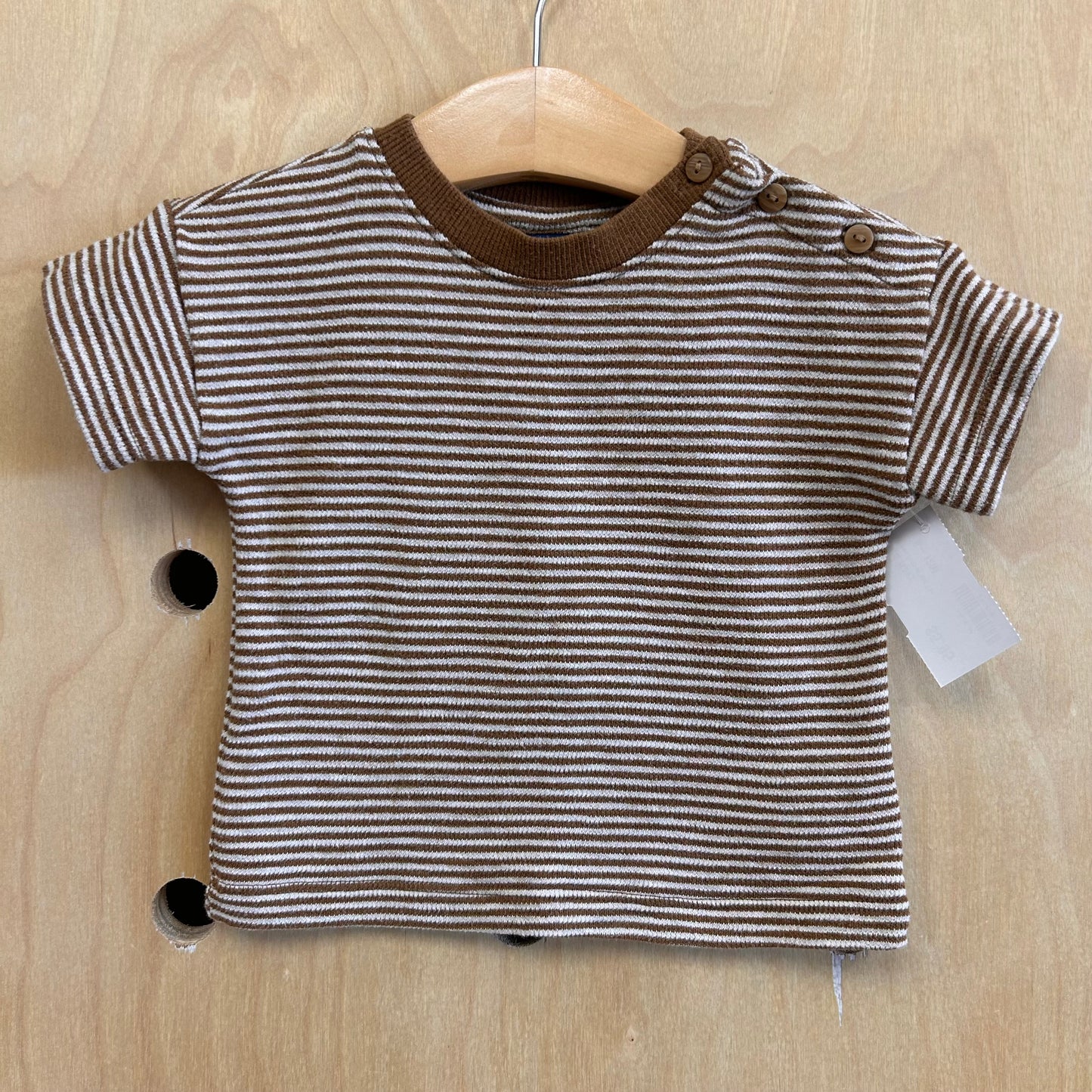Brown Striped Knit Tee