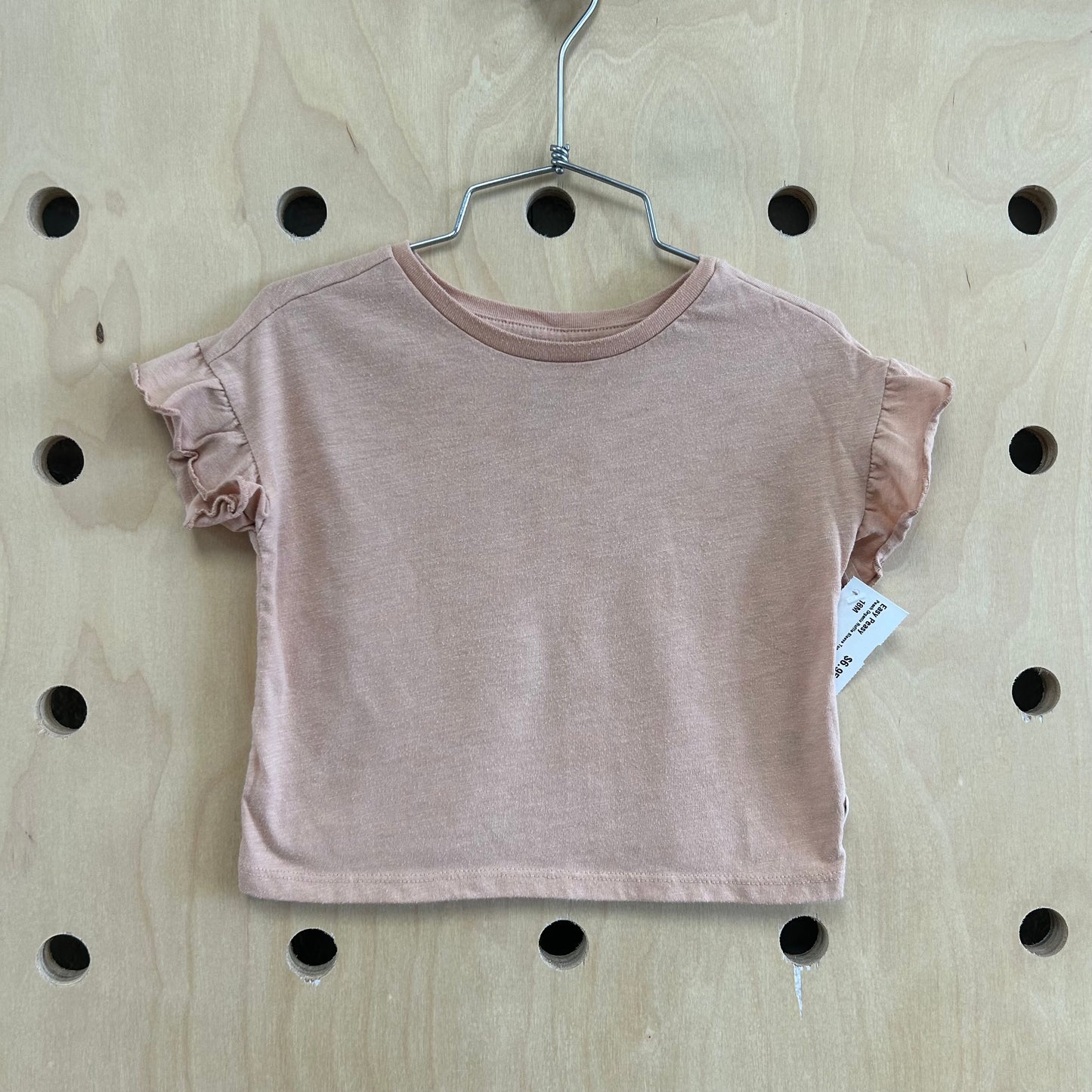 Peach Organic Ruffle Sleeve Top
