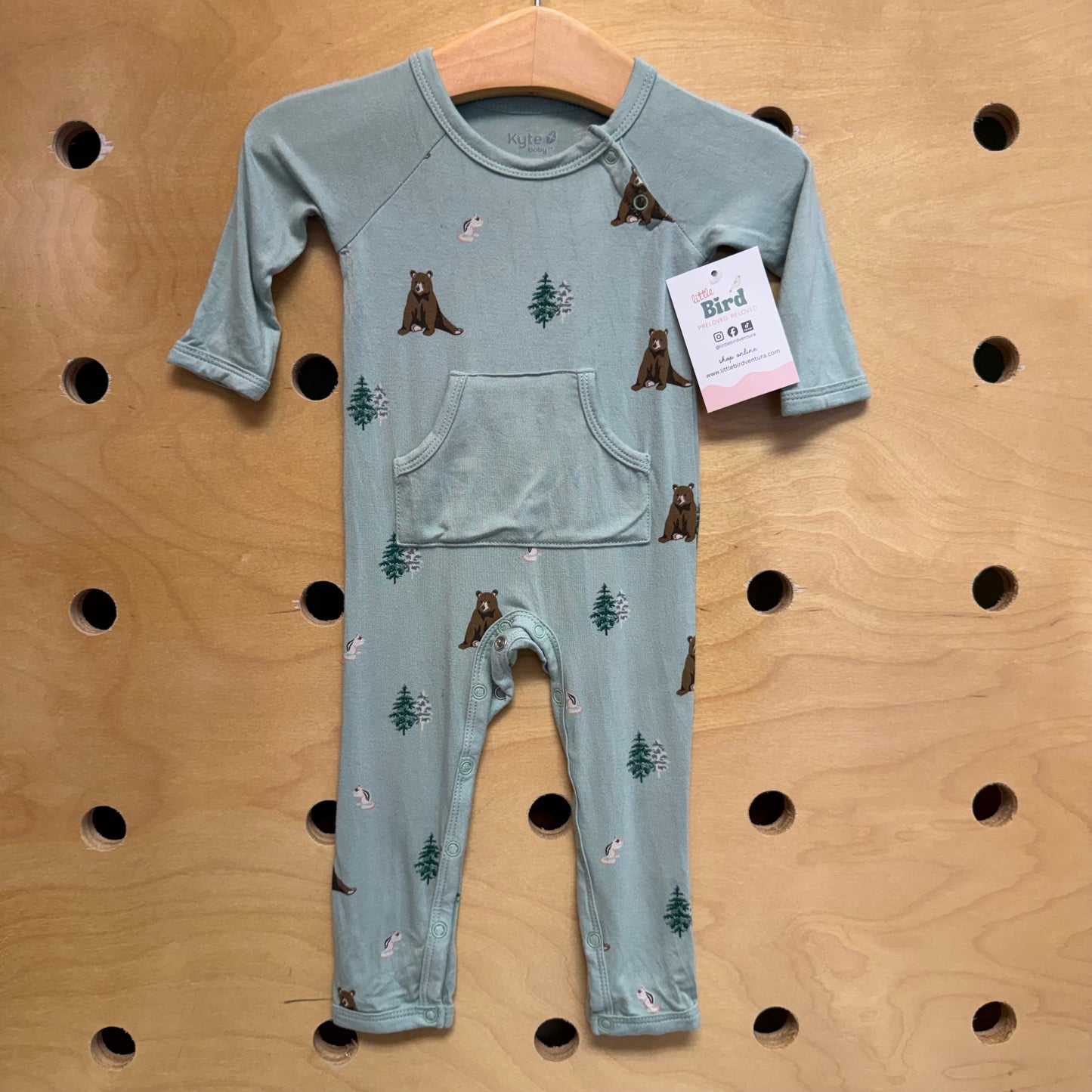 Green Bamboo Trees/Bears Romper