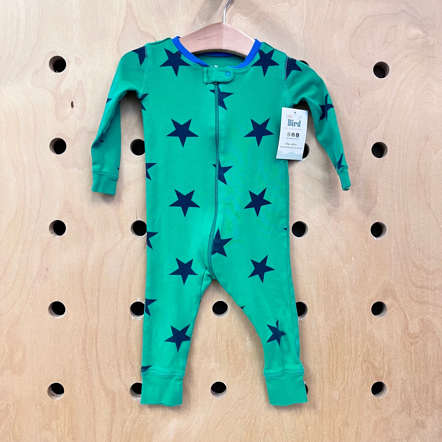 Organic Green/Navy Stars Zippy