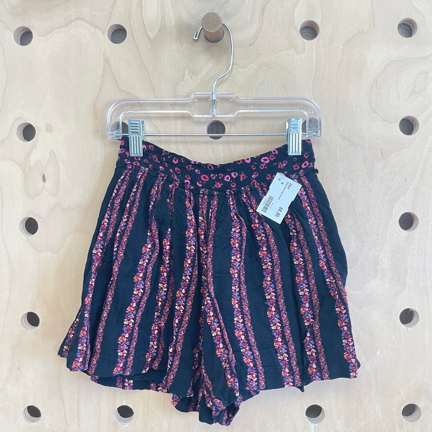 Black Floral Flowy Shorts