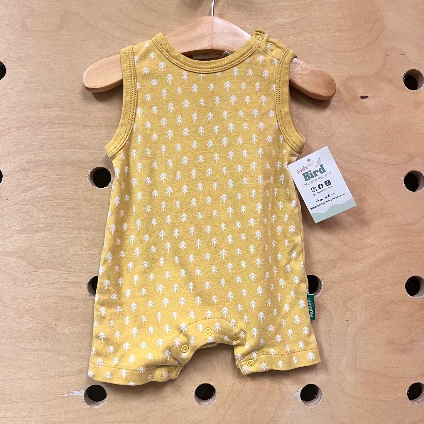 Organic Yellow/White Arrows Romper