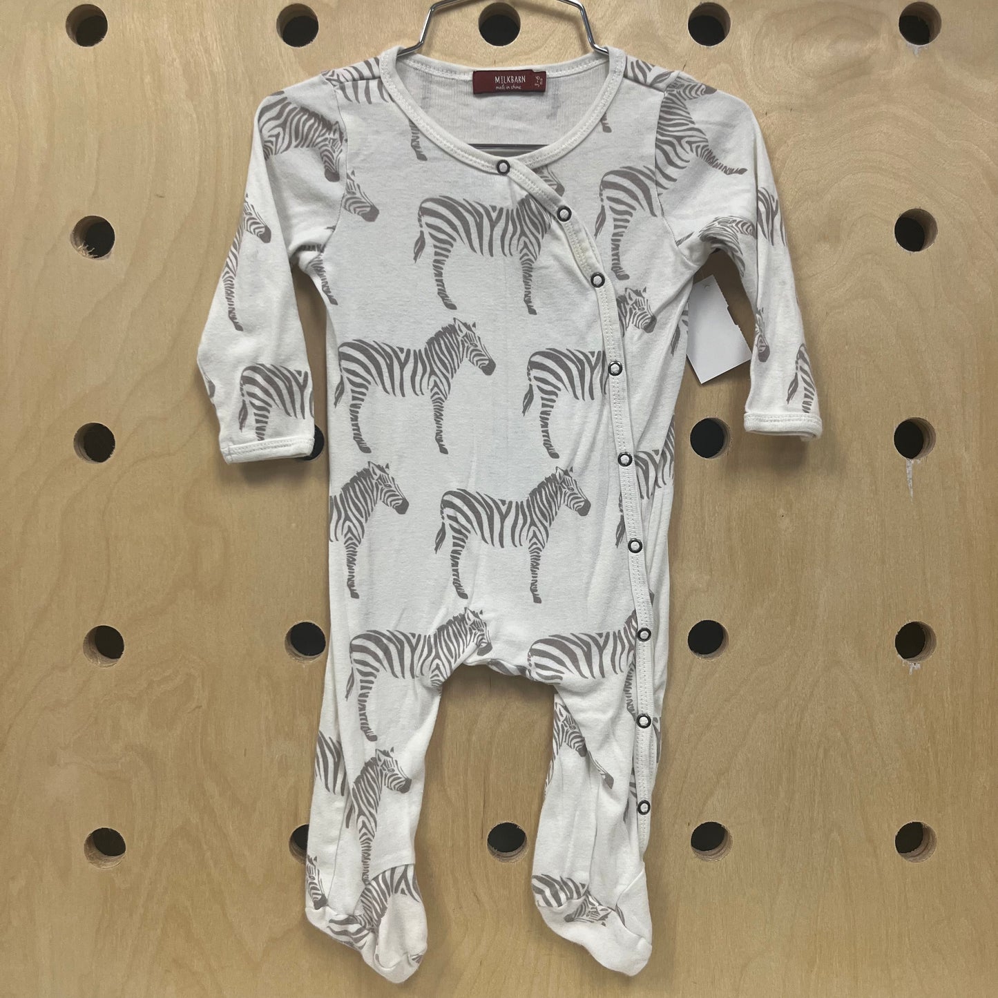 White Zebra Snap Footies