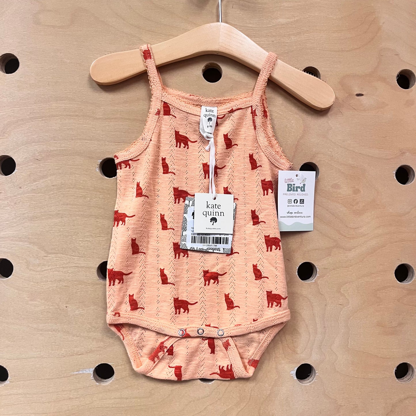 Orange Pointelle Cats Romper NEW!