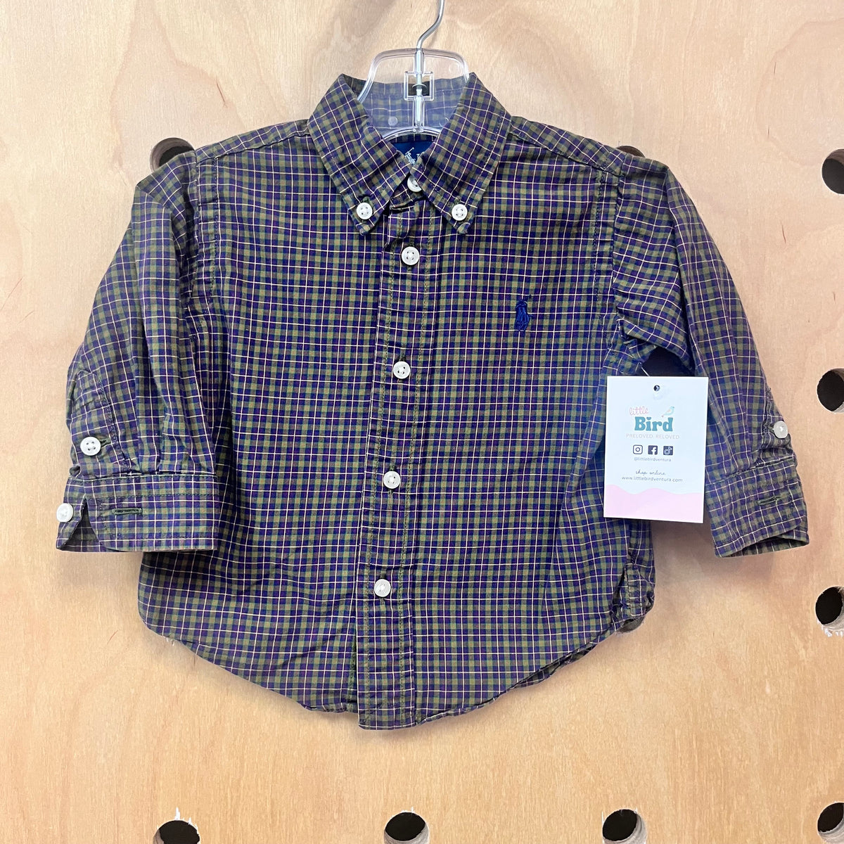 Navy + Olive Plaid Button Up
