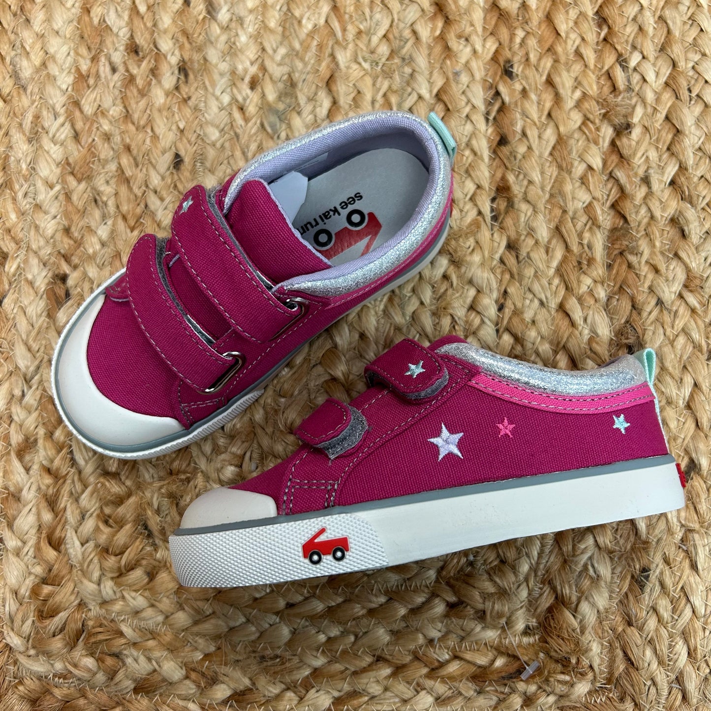 Pink & Stars Velcro Canvas Sneakers NEW!
