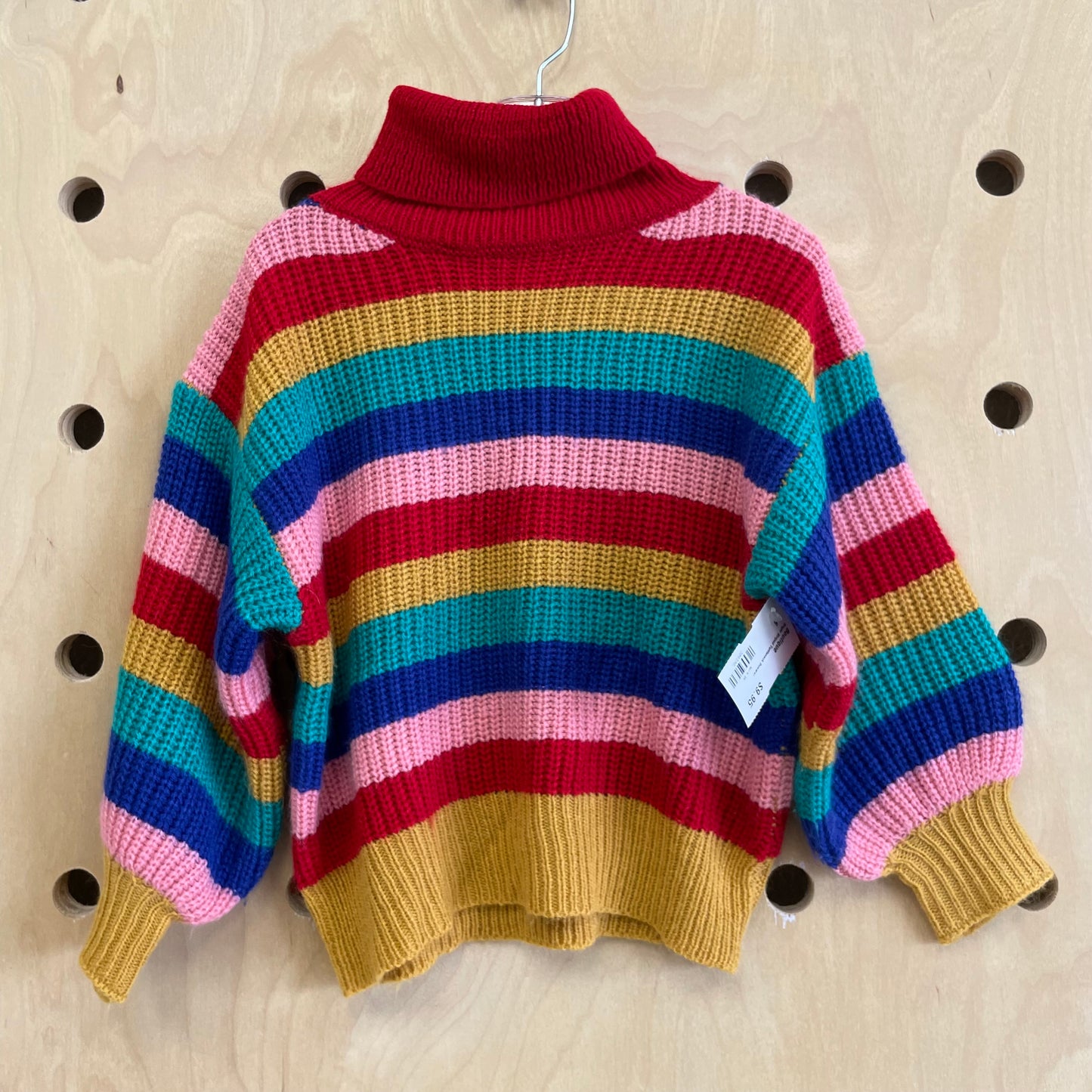 Bright Striped Turtleneck Sweater