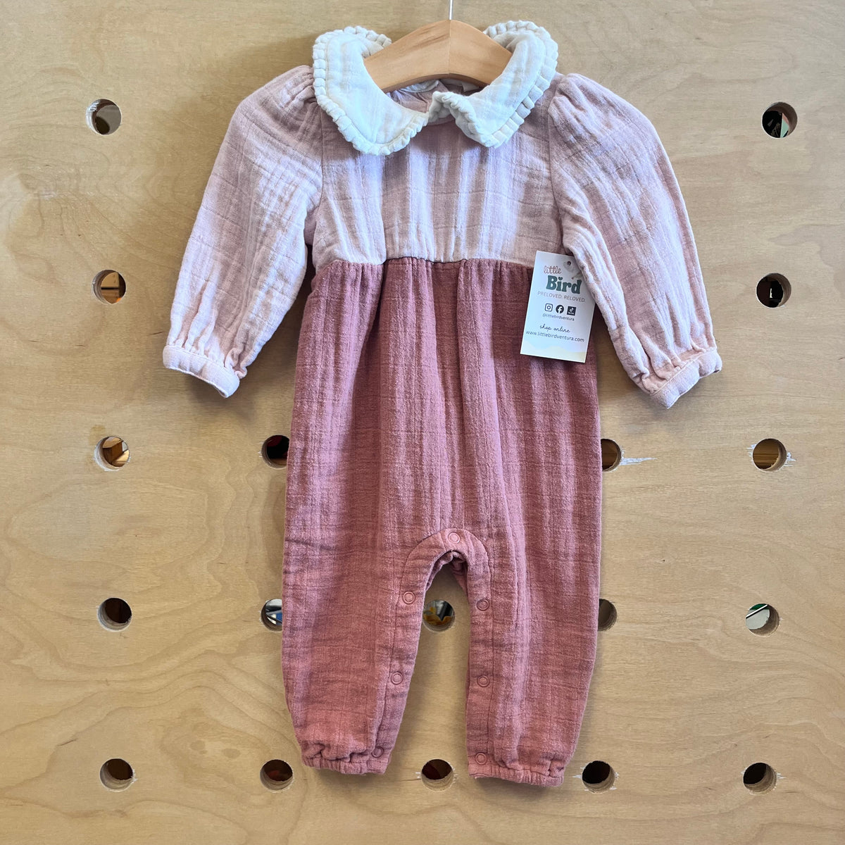 Pink Gauze Cotton Romper