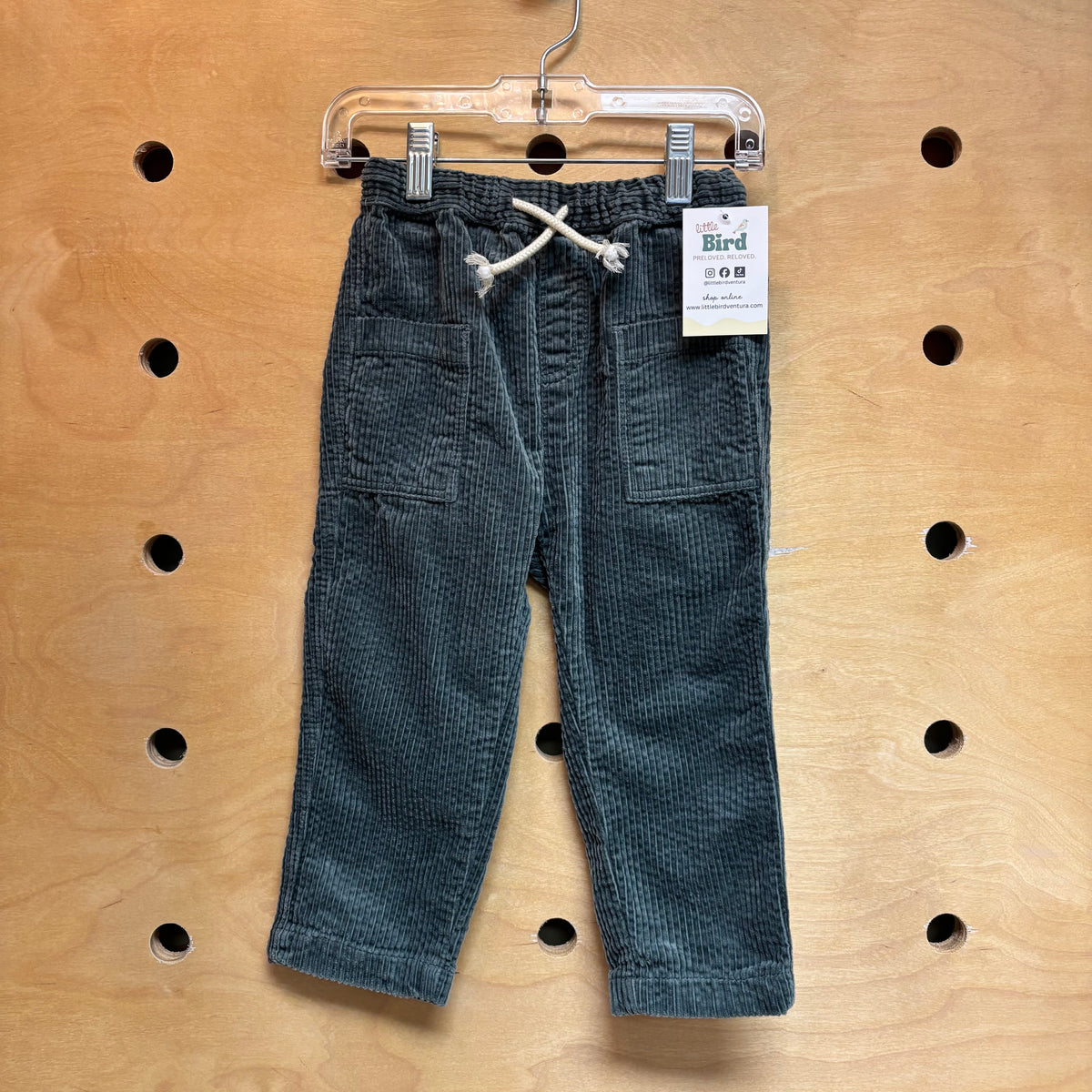 Teal Cord Pull On Pants