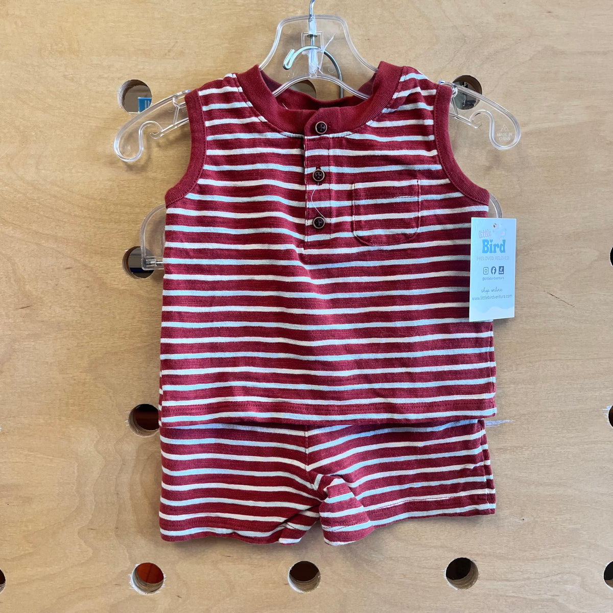 Rust Striped Tank & Shorts